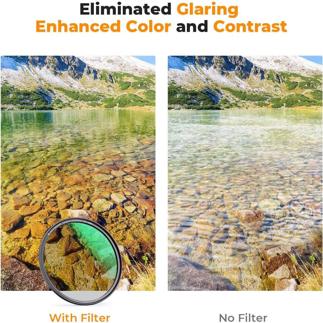 Filtros de Lente K&F Concept 82mm CPL+ND8+ND64 - Kit 5 en 1