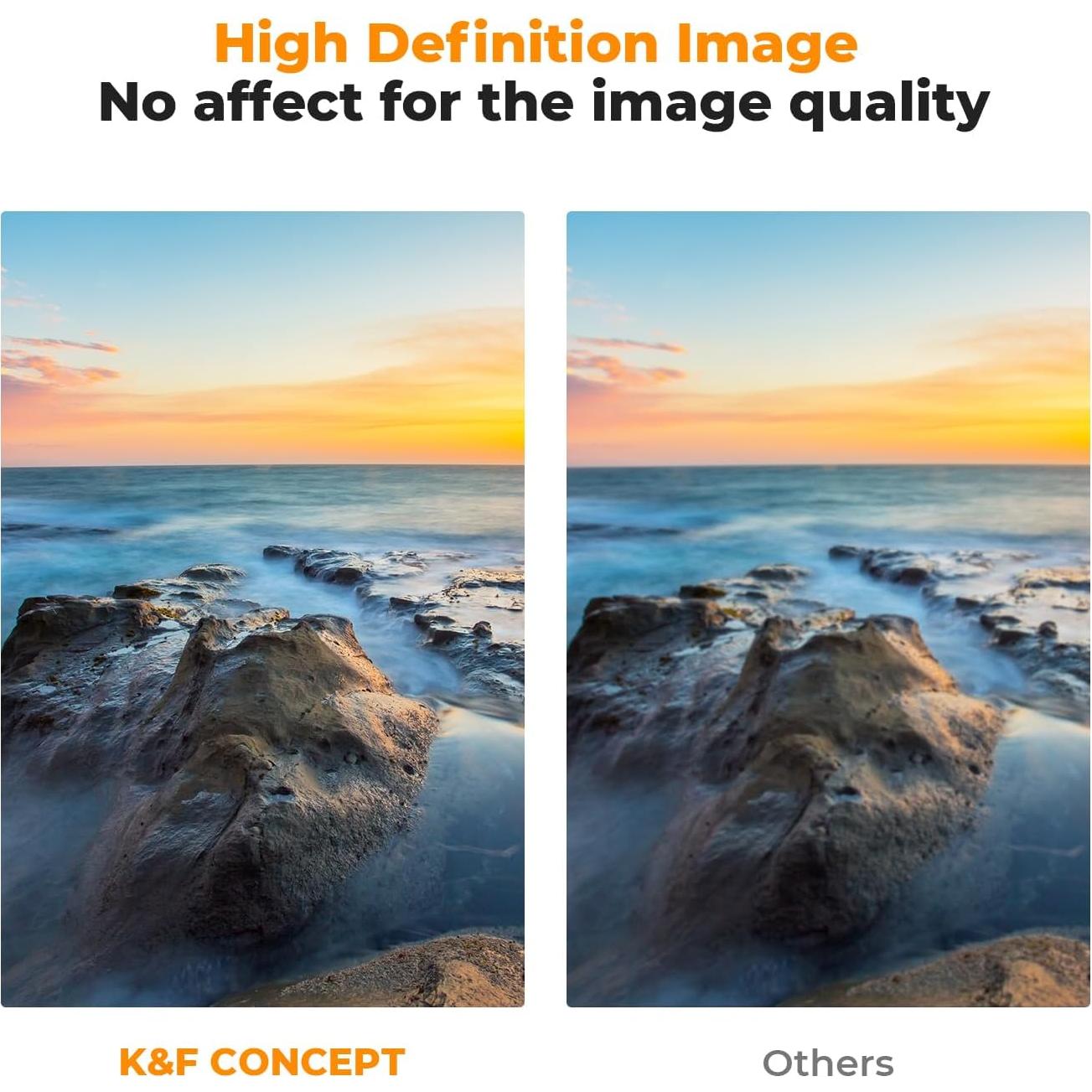 Filtros de Lente K&F Concept 82mm CPL+ND8+ND64 - Kit 5 en 1