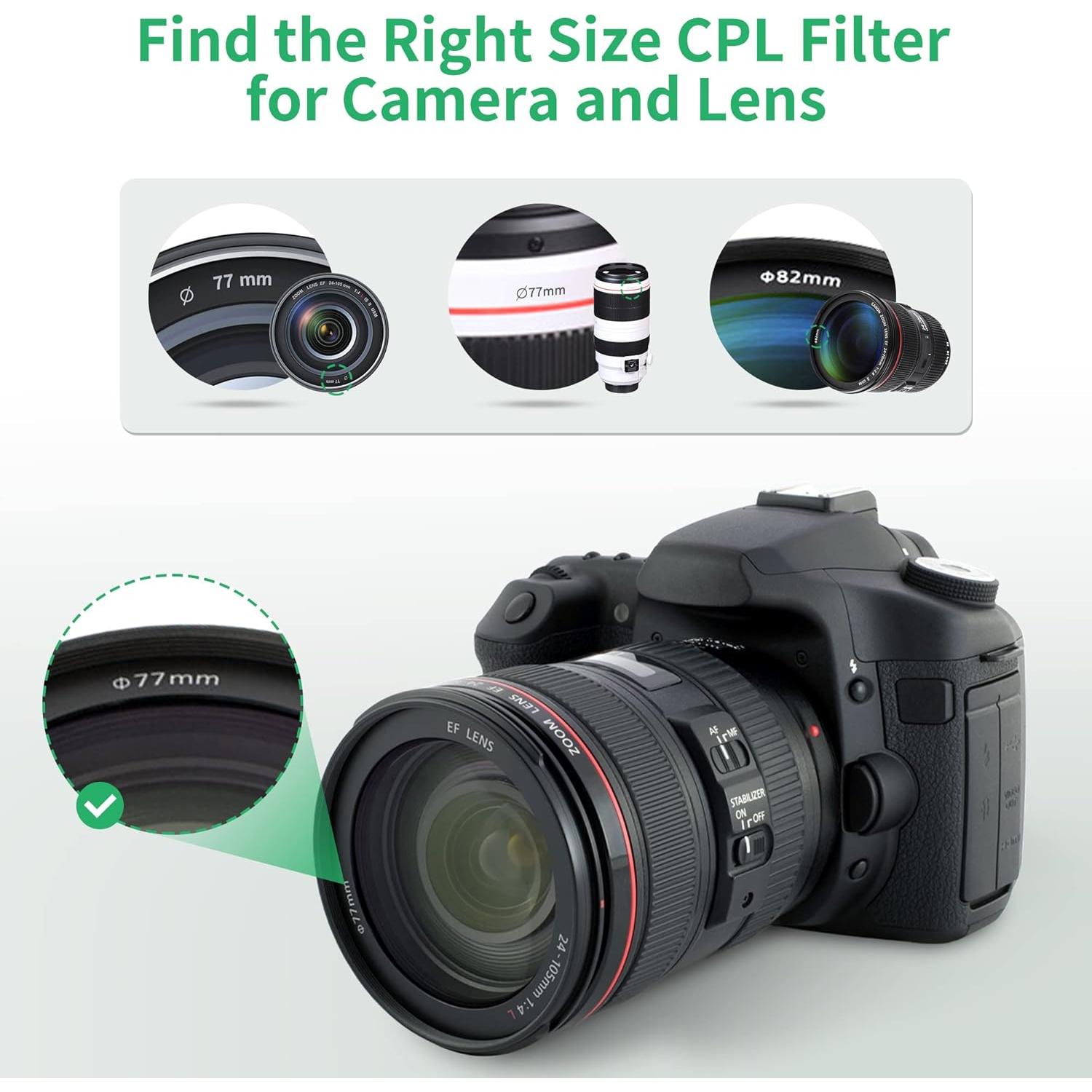 Filtro Polarizador Circular PROfezzion 49mm para Cámaras Canon