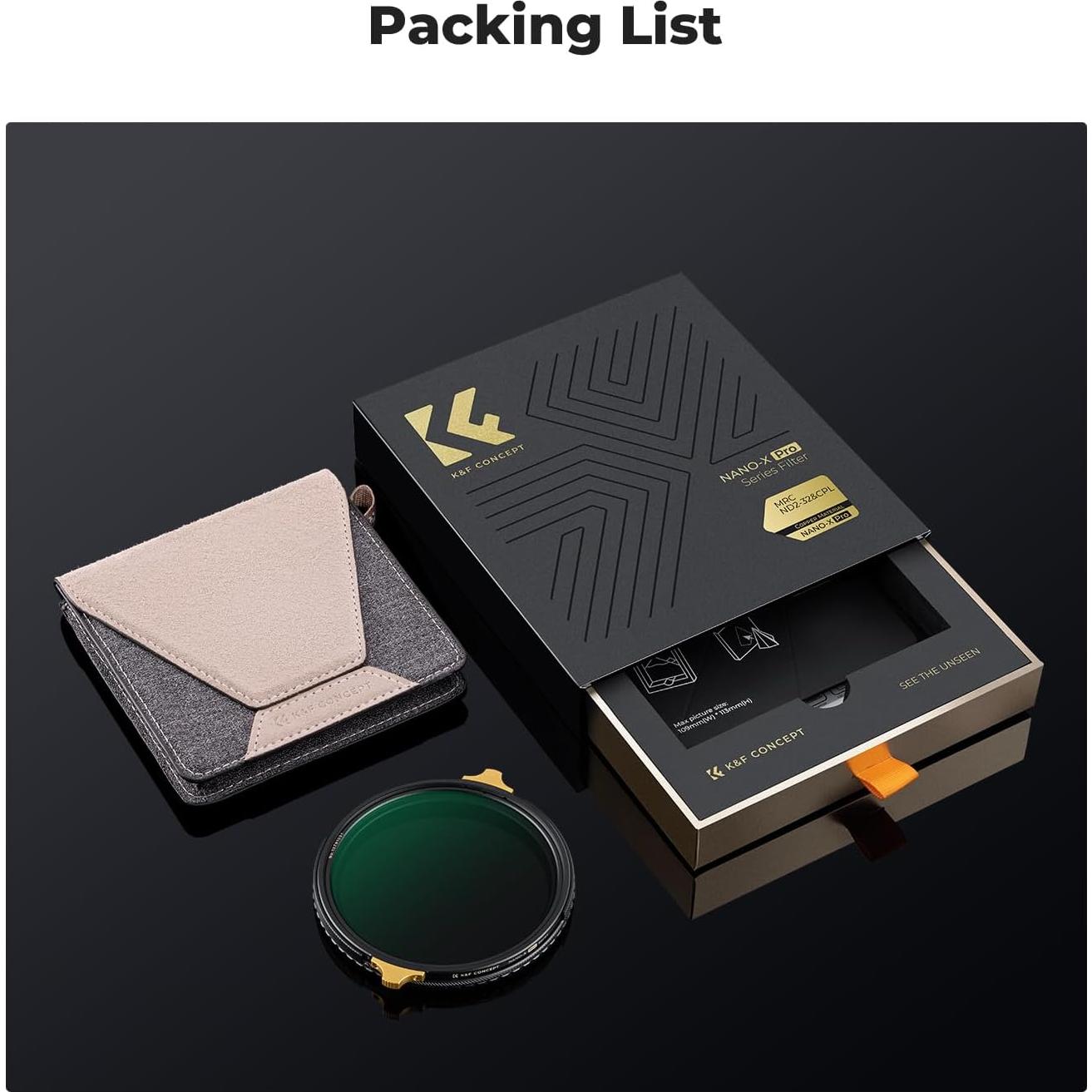 Filtro K&F Concept 77mm ND2-32 y CPL 2 en 1 para cámara