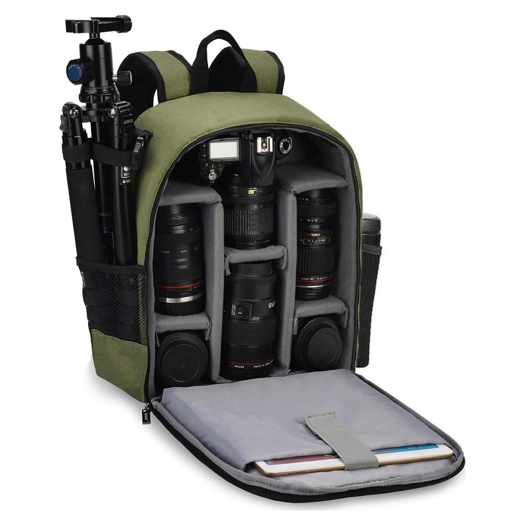 Mochila CADeN Profesional para Cámara DSLR/SLR Verde Impermeable