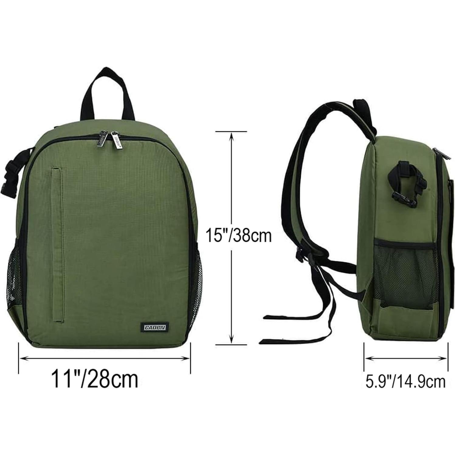 Mochila CADeN Profesional para Cámara DSLR/SLR Verde Impermeable