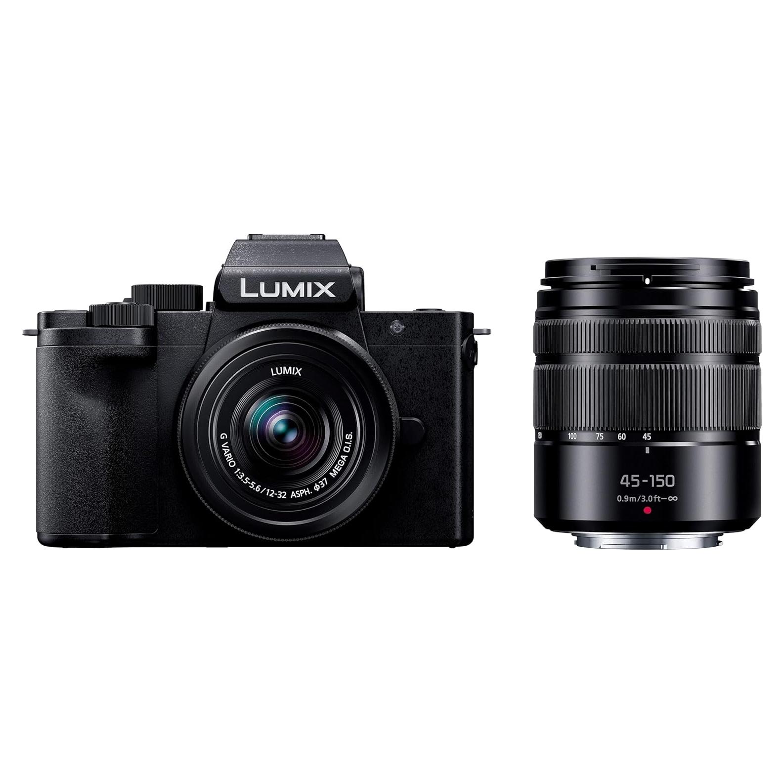 Cámara sin espejo Panasonic LUMIX G100 20.3MP 4K + 2 Lentes