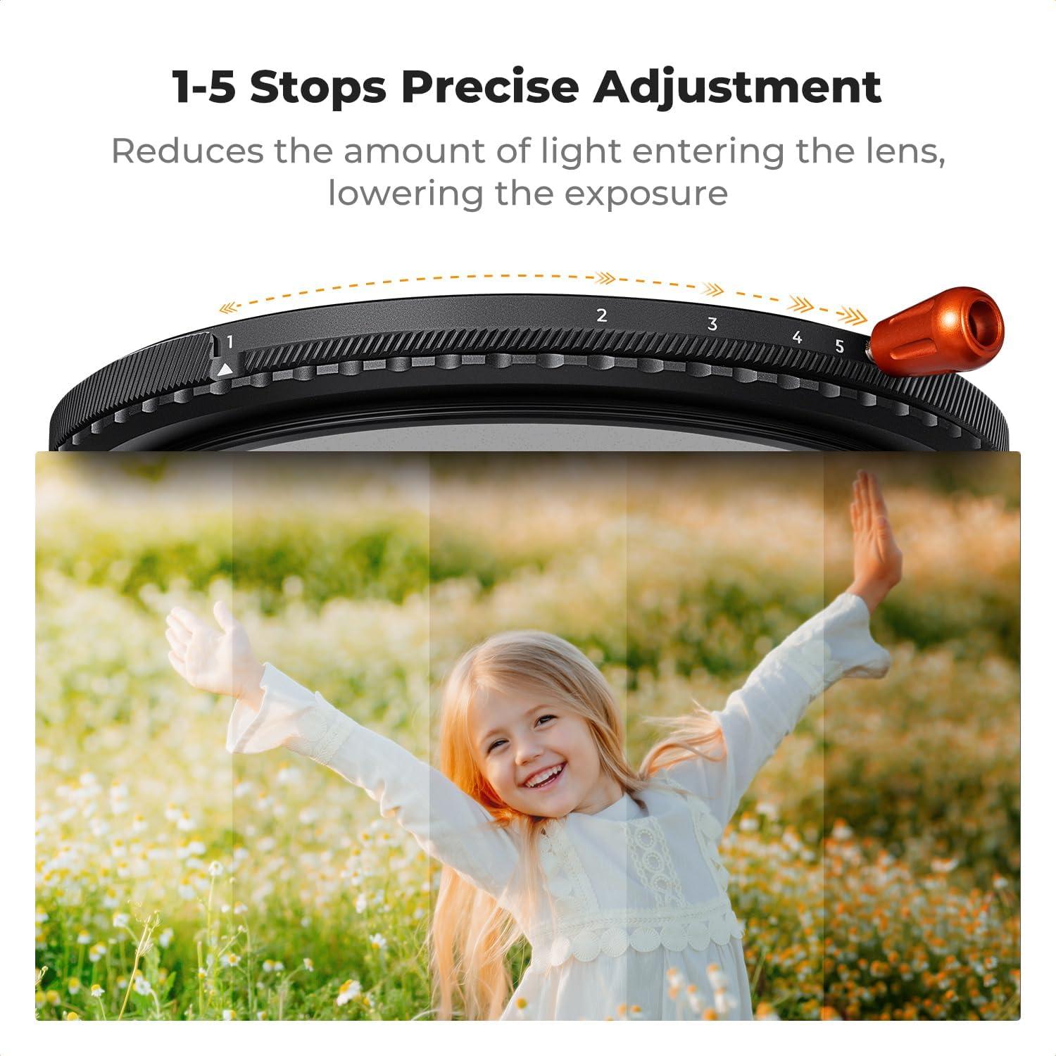 Filtro Circular K&F Concept 77mm Difusión Negra 1/4 y ND 2-32