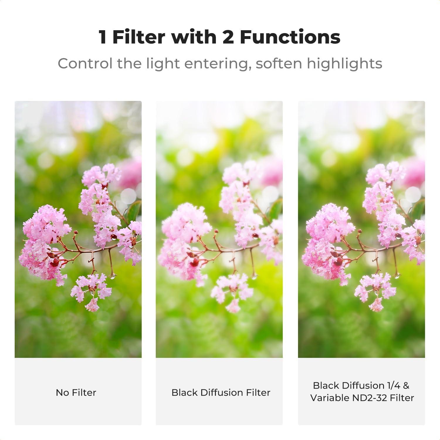 Filtro de Difusión Negra y ND Variable K&F Concept 82mm
