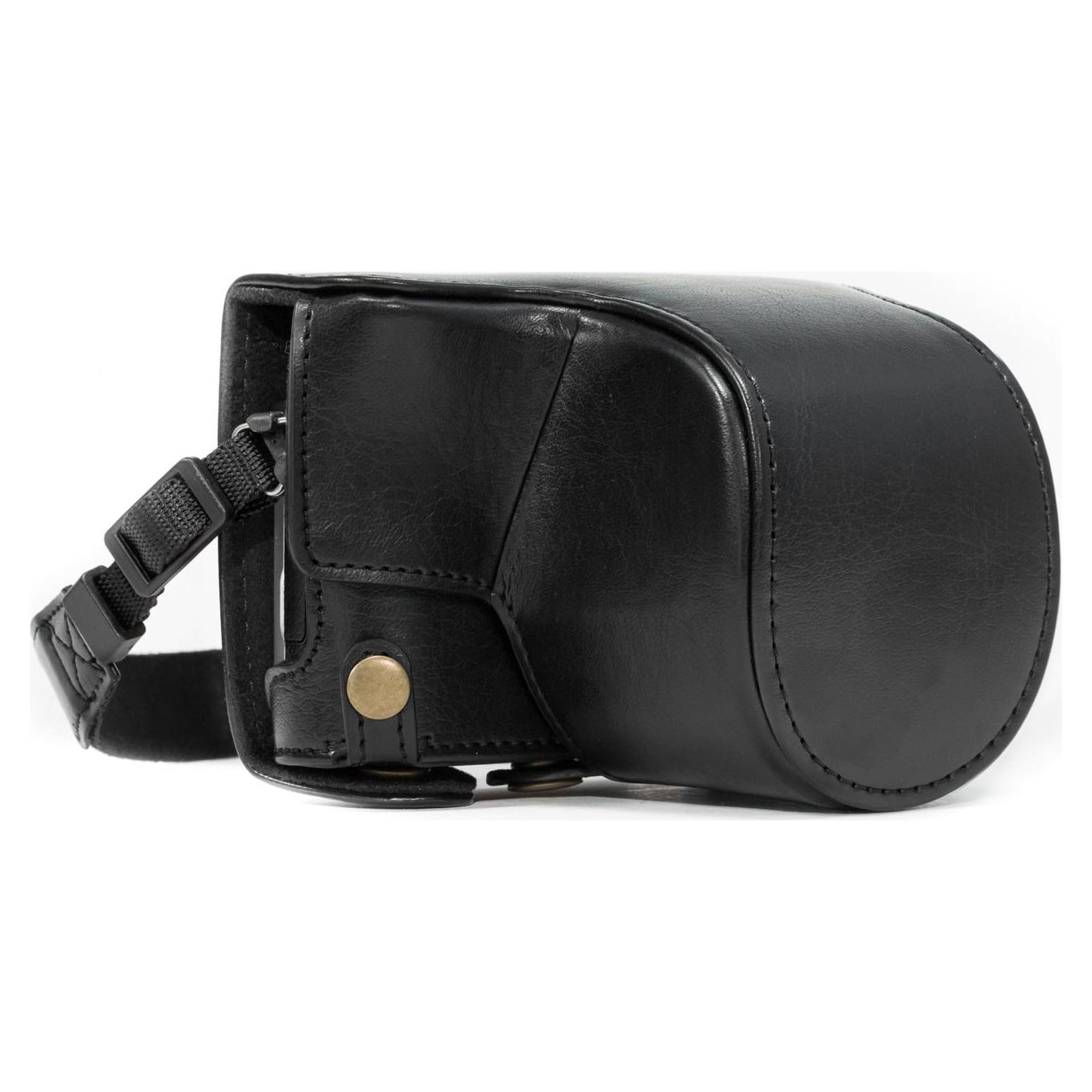 Funda de cámara de cuero MegaGear Ever Ready para Panasonic Lumix DC-GX850, DMC-GF7, DMC-GF8, DC-GX800, DC-GF9