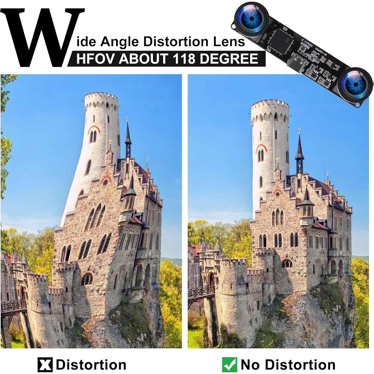 Cámara USB 4MP IFWATER 3840x1080P 60FPS Lente Dual 120°