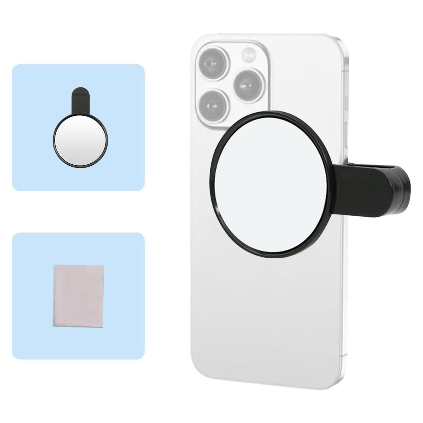 Espejo de Selfie Compacto Yeecuem con Clip Universal para Teléfono