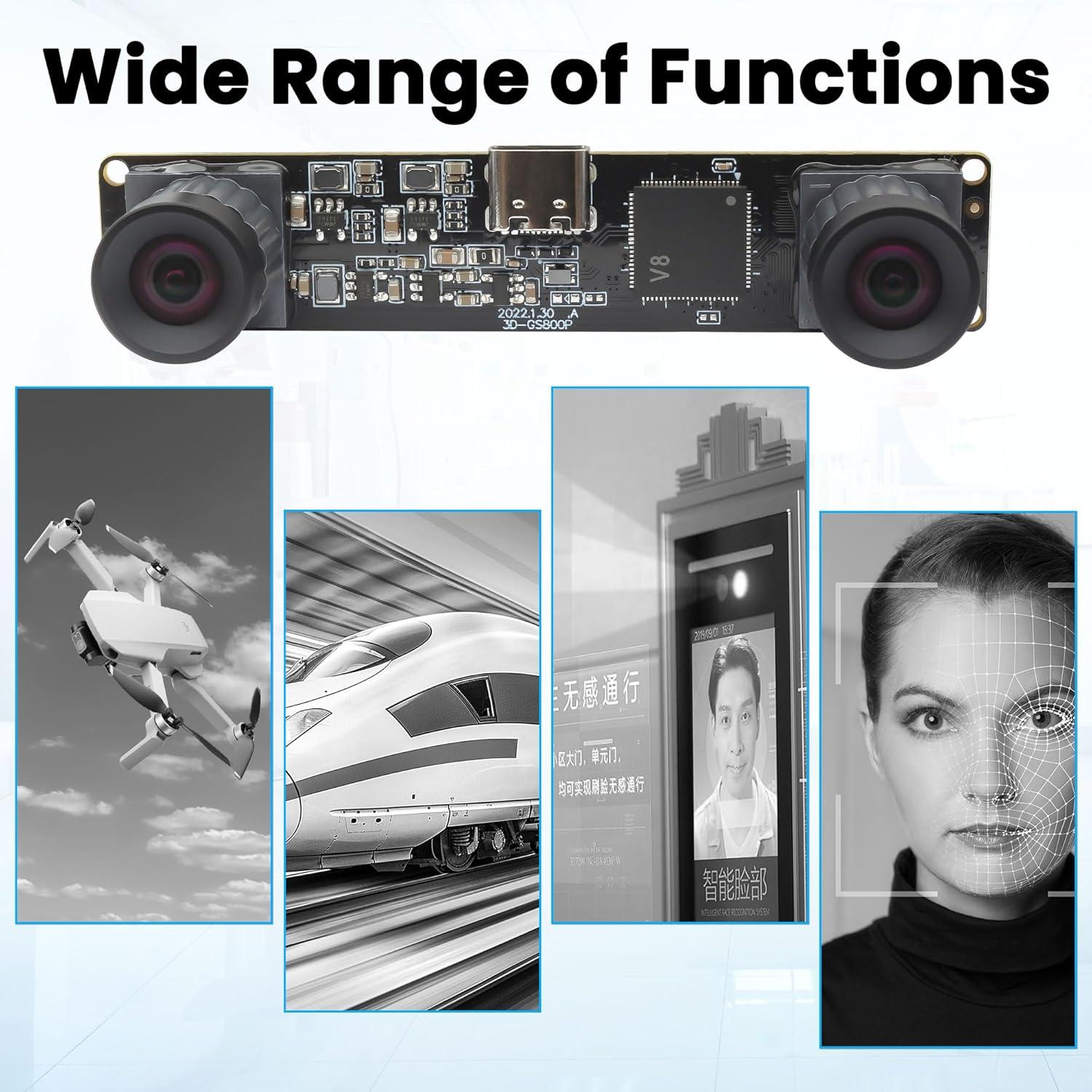 Cámara USB 2.0 IFWATER 210fps 800P Doble Lente Monocromática