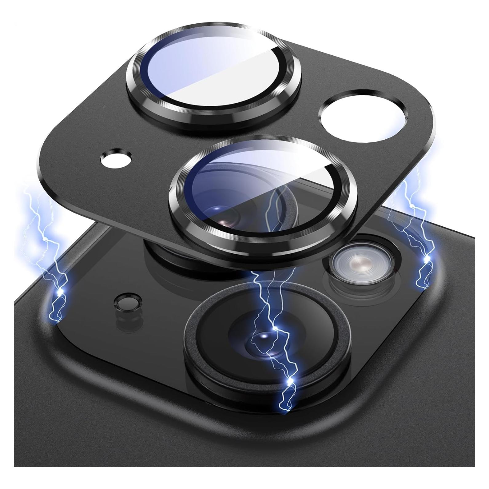 Protector de Lente de Cámara AFARER para iPhone 15/15 Plus - Negro