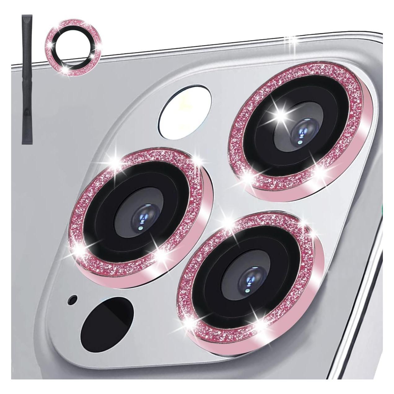 Protector de Lente de Cámara Vidrio Templado 9H iPhone 14 Pro Max Rosa