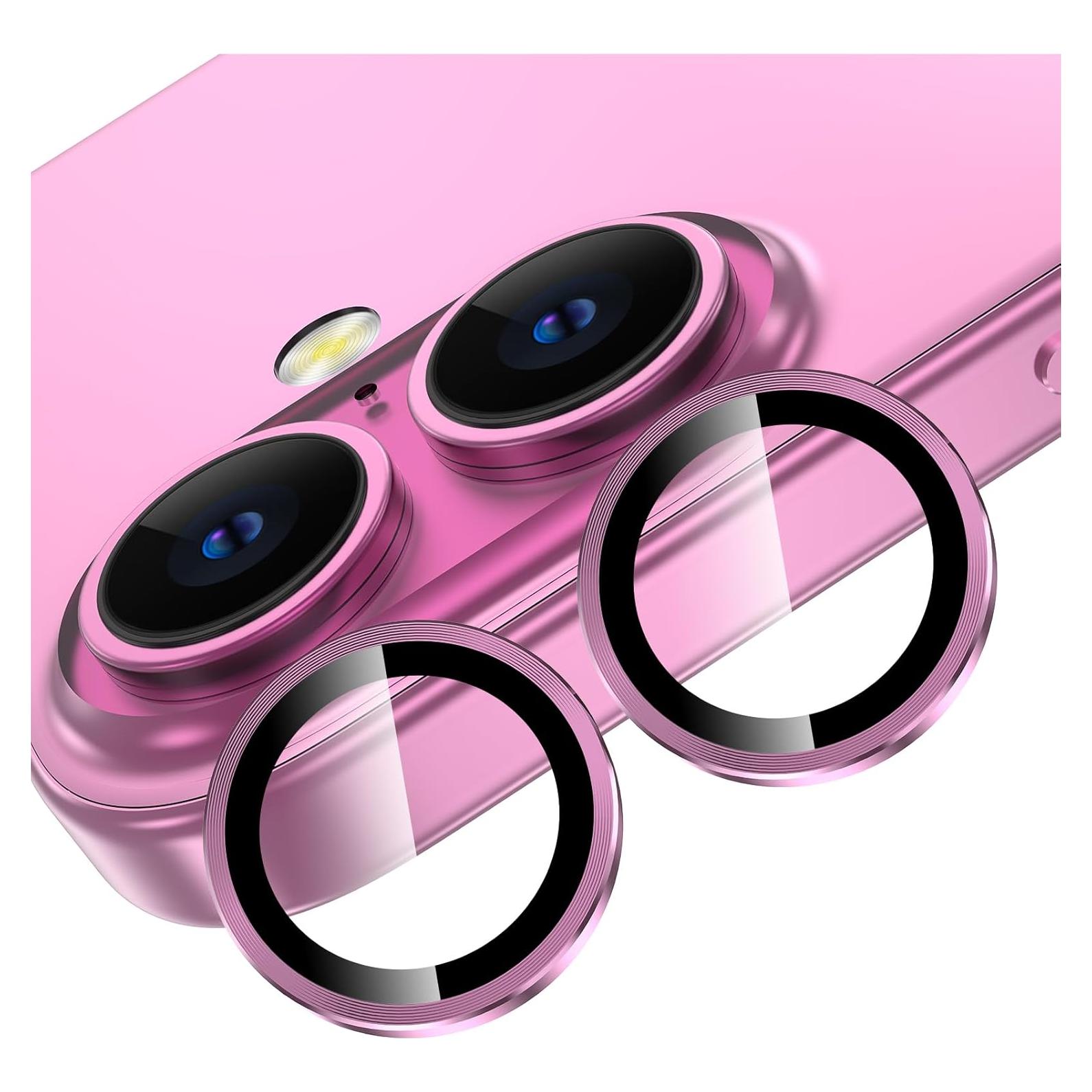 Protector de Lente de Cámara YWXTW para iPhone 16/16 Plus Rosa