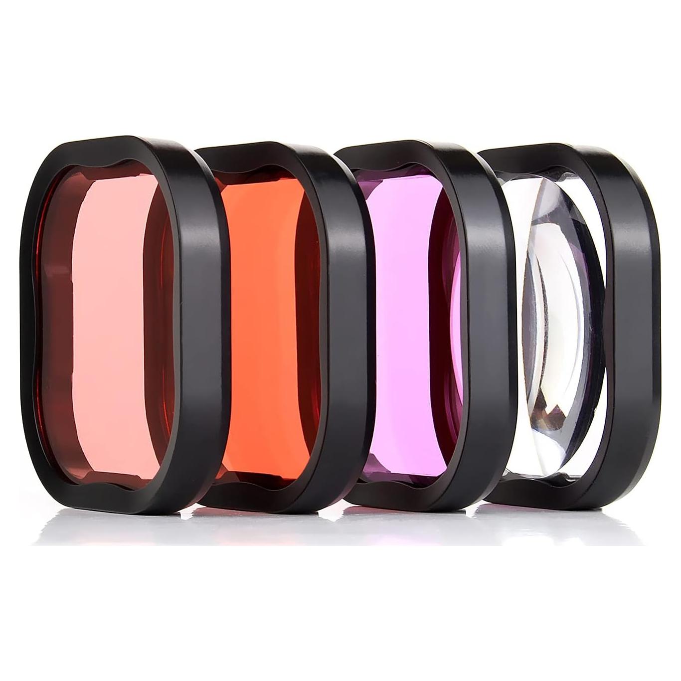 Filtro de Buceo YALLSAME para GoPro Hero 8-13 - 4 Piezas