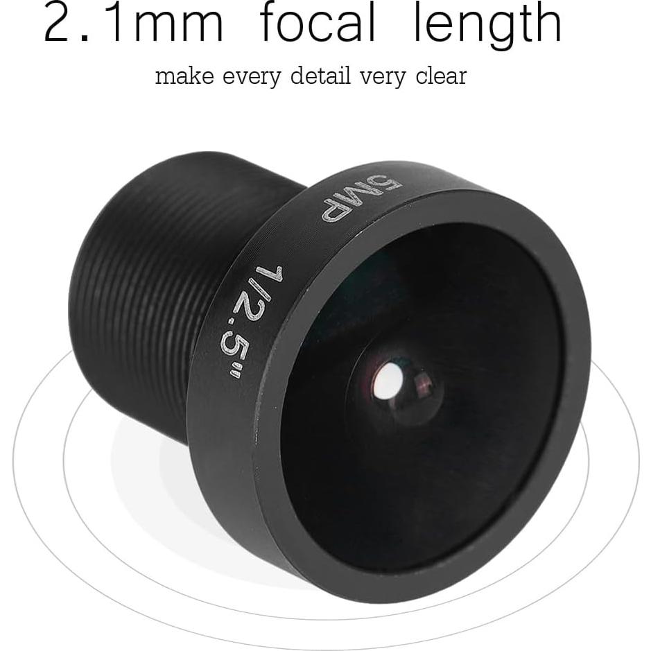 Lente CCTV 5MP 2.1mm M12 180° ángulo amplio Acogedor