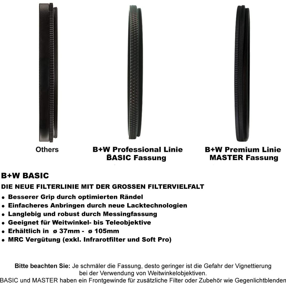 Filtro IR Negro 093 B+W 43mm para Fotografía Creativa