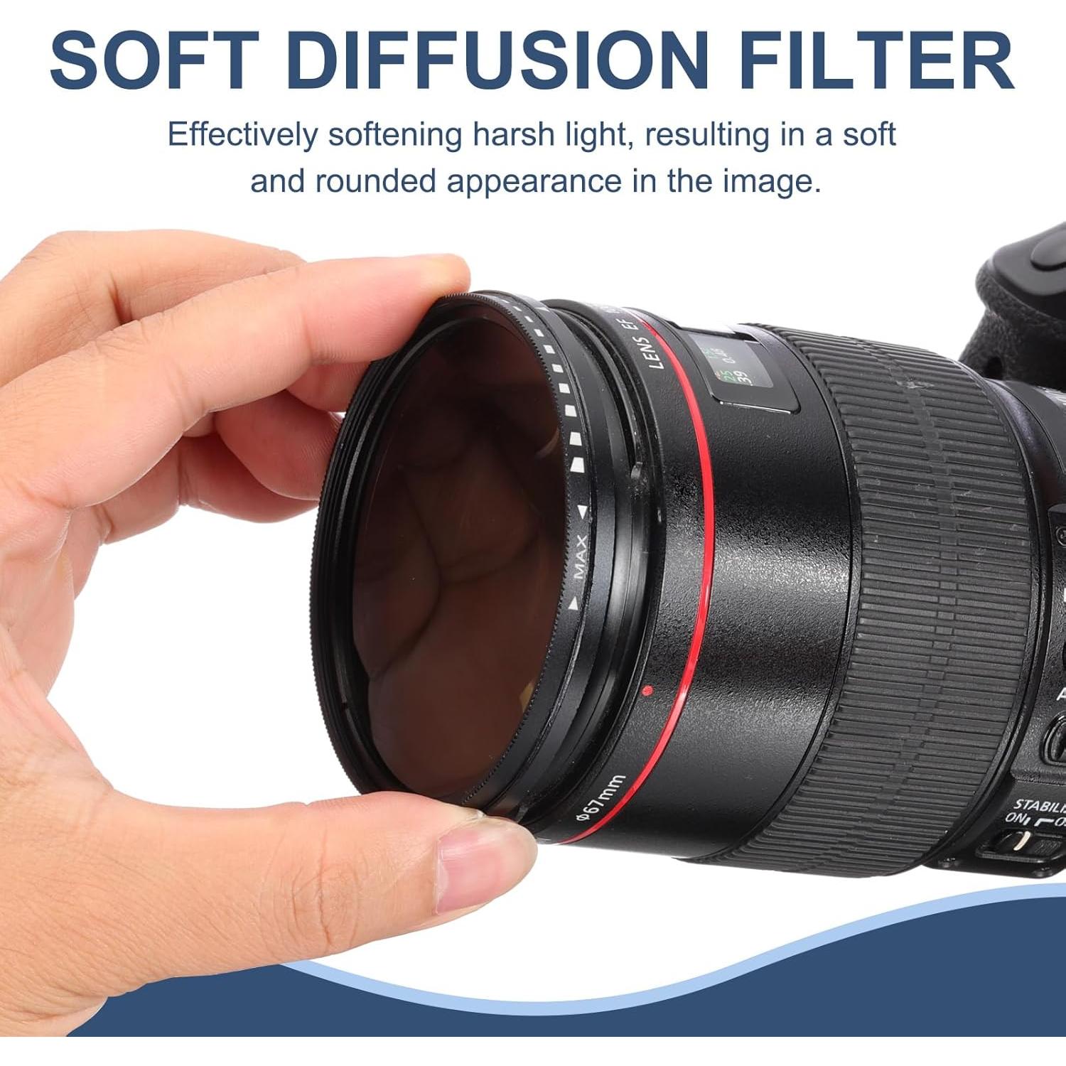 Filtro de Niebla PATIKIL 58mm Vidrio Óptico Negro