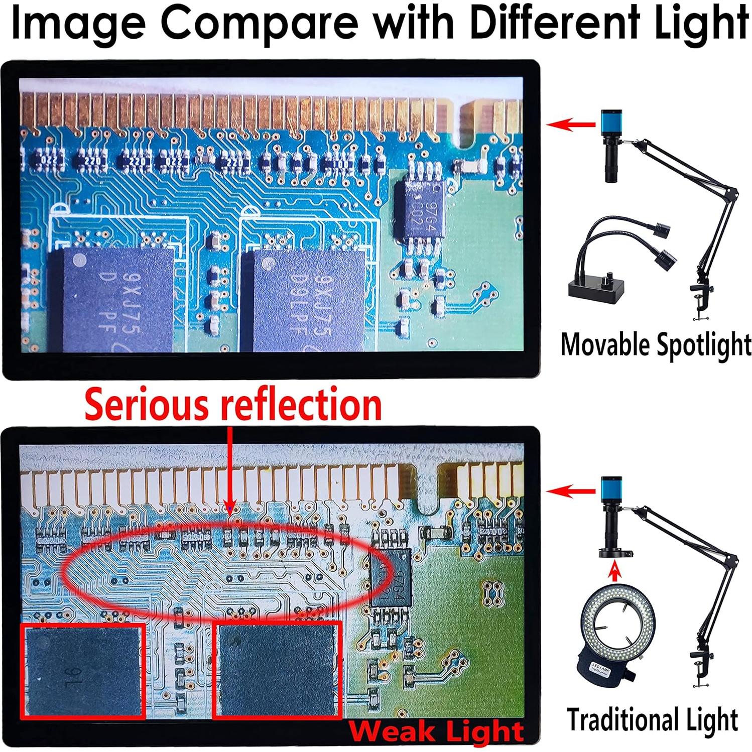 Fuente de luz LED USB para microscopio Upwtkim, 0-100% ajustable