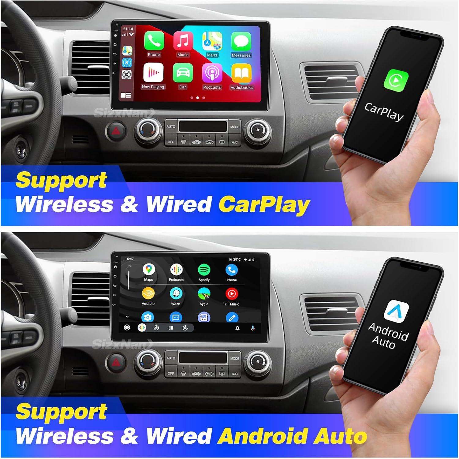 Pantalla Táctil 10.1" Android SizxNanv para Honda Civic 2006-2011