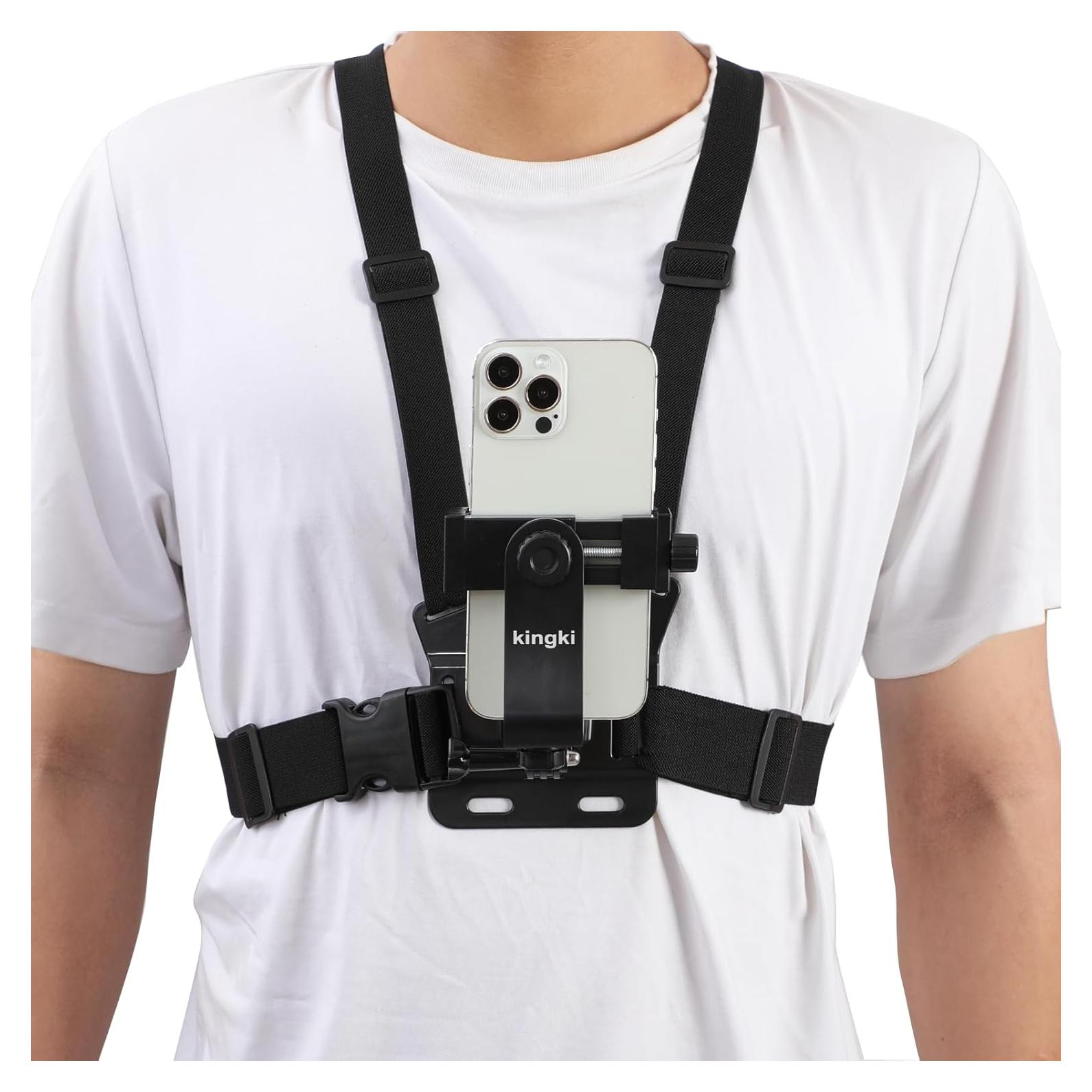 Arnés de Pecho Kingki para Teléfono Móvil y Cámara de Acción