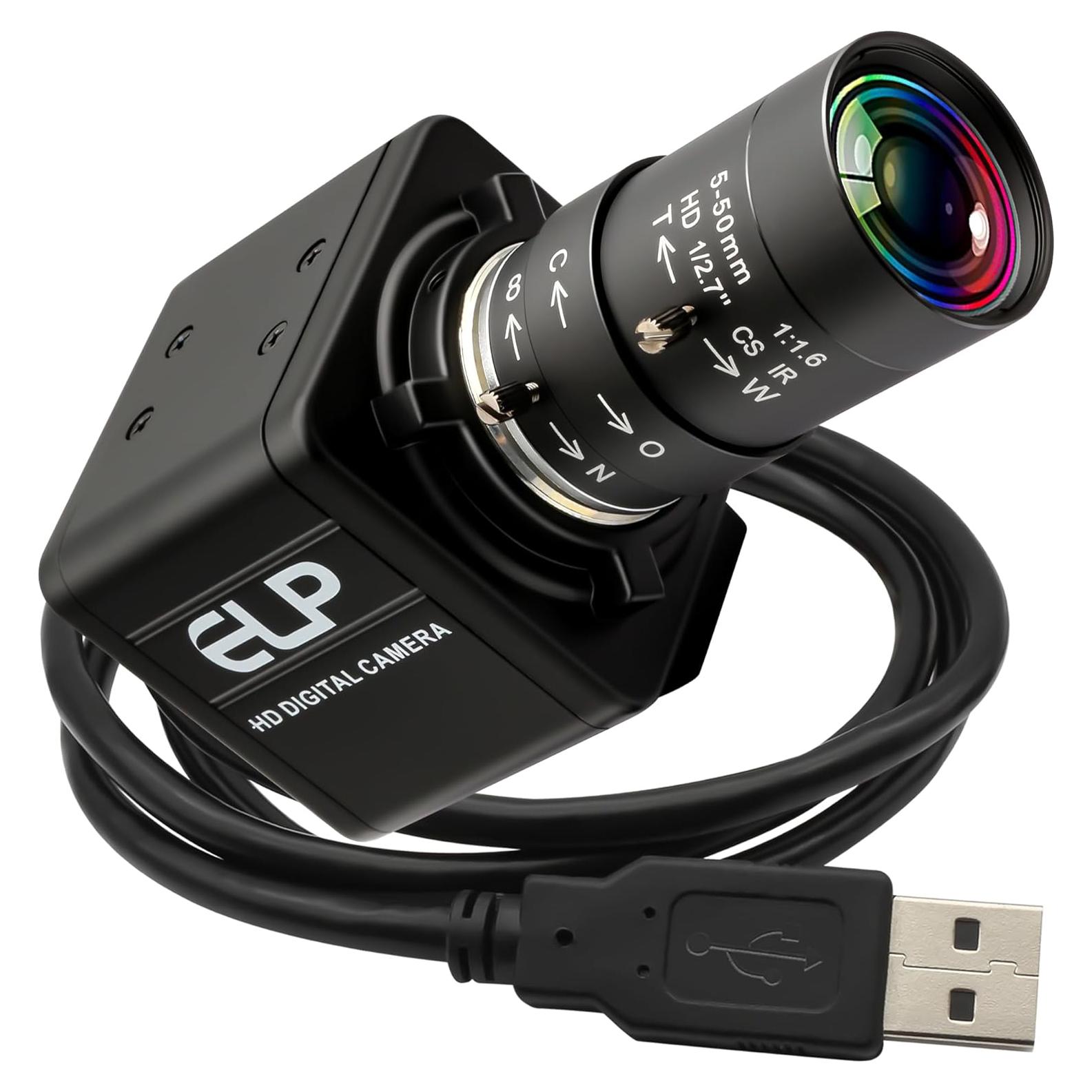 Cámara USB 1080P Webcamera con Micrófono Zoom 5-50mm