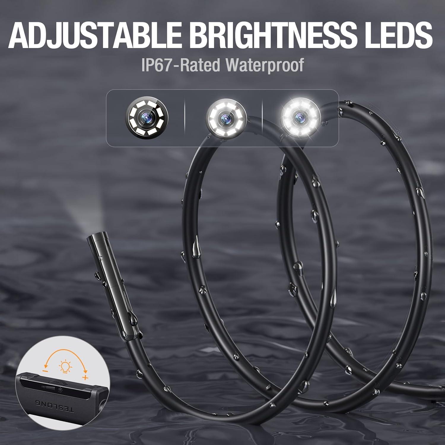 Cámara de Endoscopio Teslong 10m USB-C con 8 Luces LED