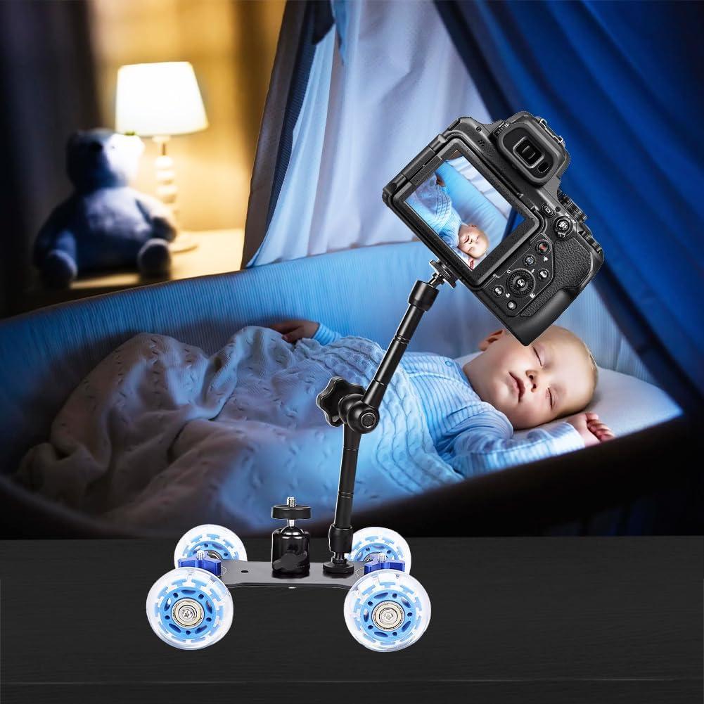 Deslizador de Cámara Portátil Tinje 10kg para DSLR y Smartphone