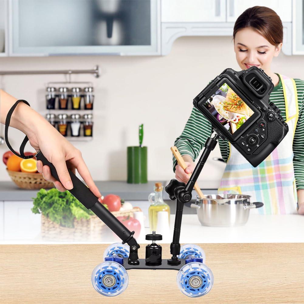 Deslizador de Cámara Portátil Tinje 10kg para DSLR y Smartphone