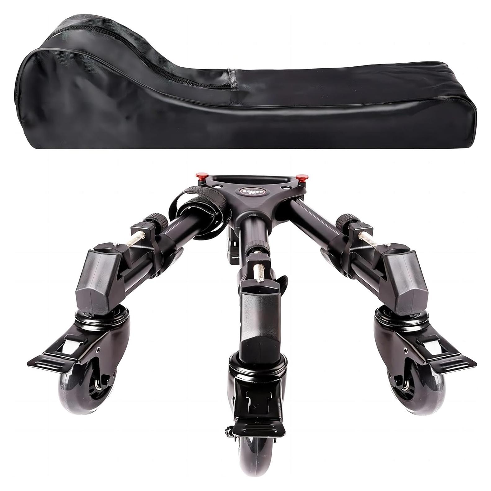 Dolly de trípode COMAN DF1 con ruedas de 7.62 cm y patas ajustables