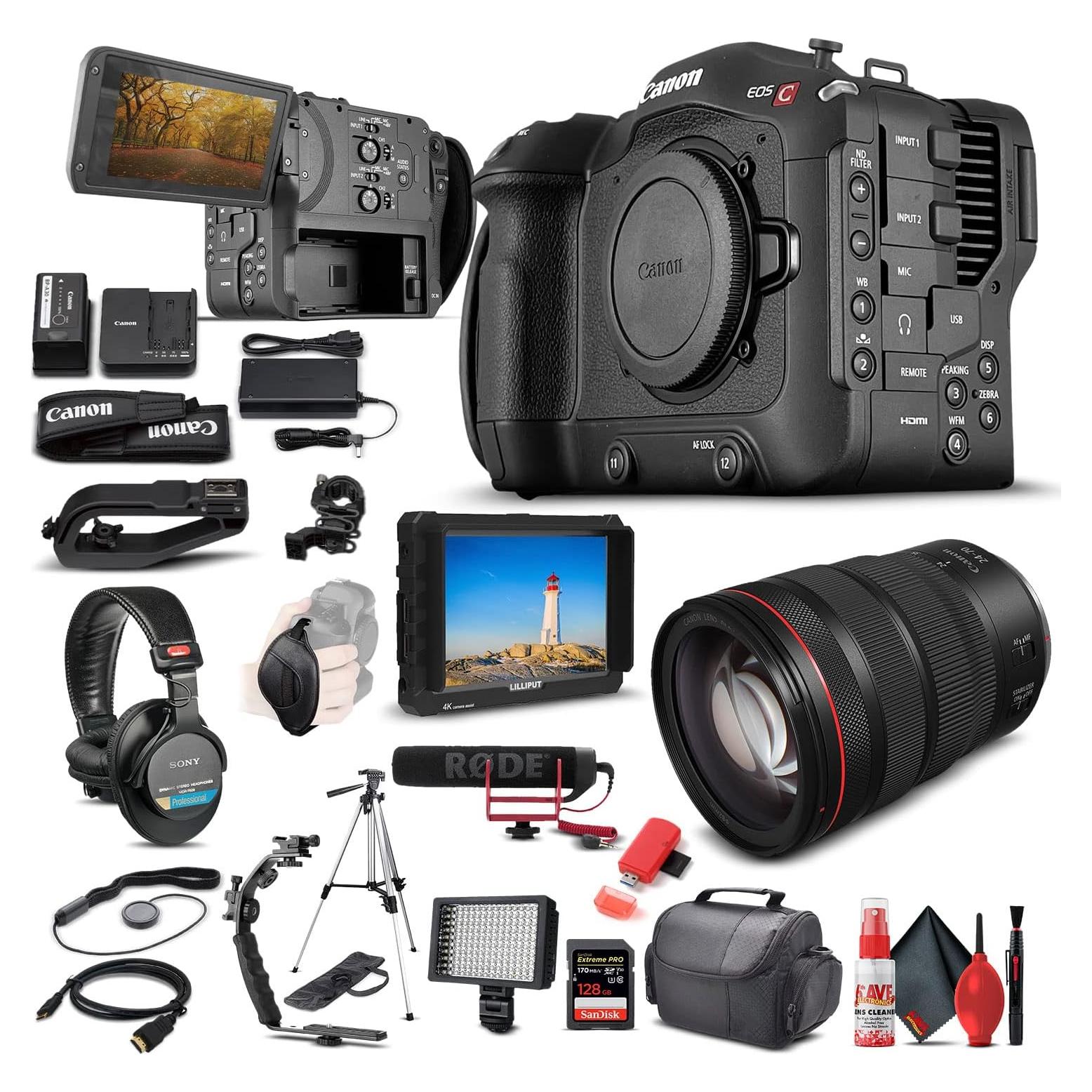 Cámara de Cine Canon EOS C70 + Lente RF 24-70mm + Accesorios