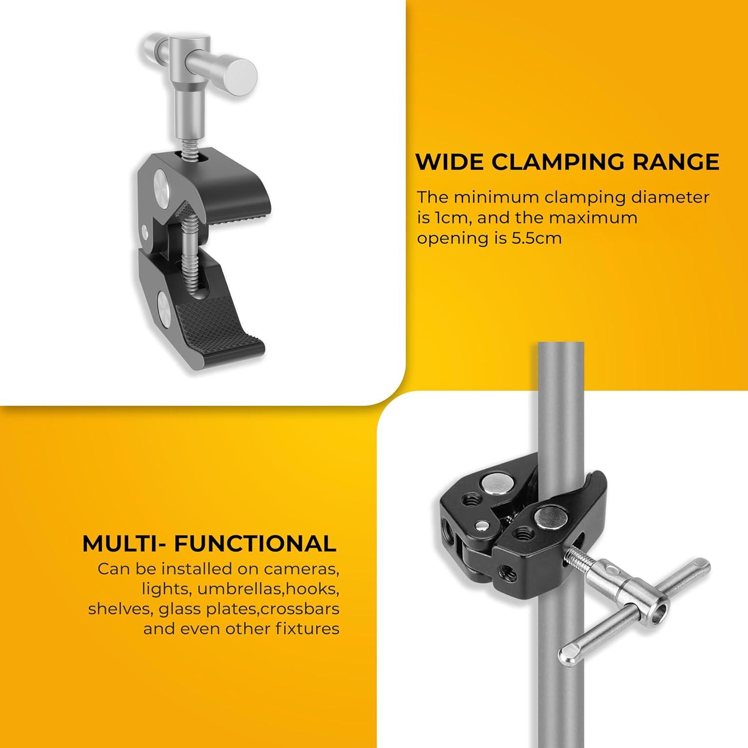 Abrazadera Mágica Reflex Camera 1/4" y 3/8" Ajustable