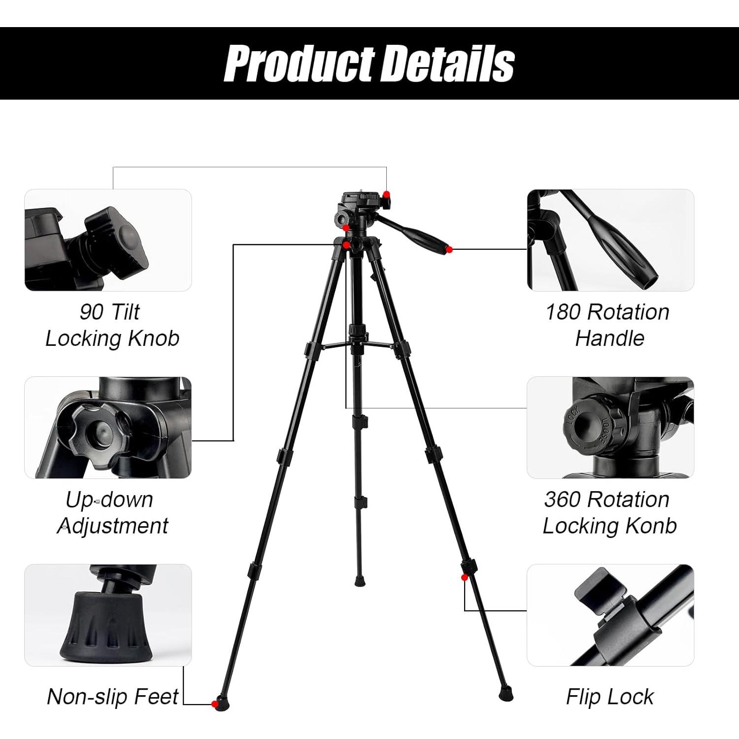 Trípode VNW 47" (119 cm) con nivel de burbuja y placa rápida