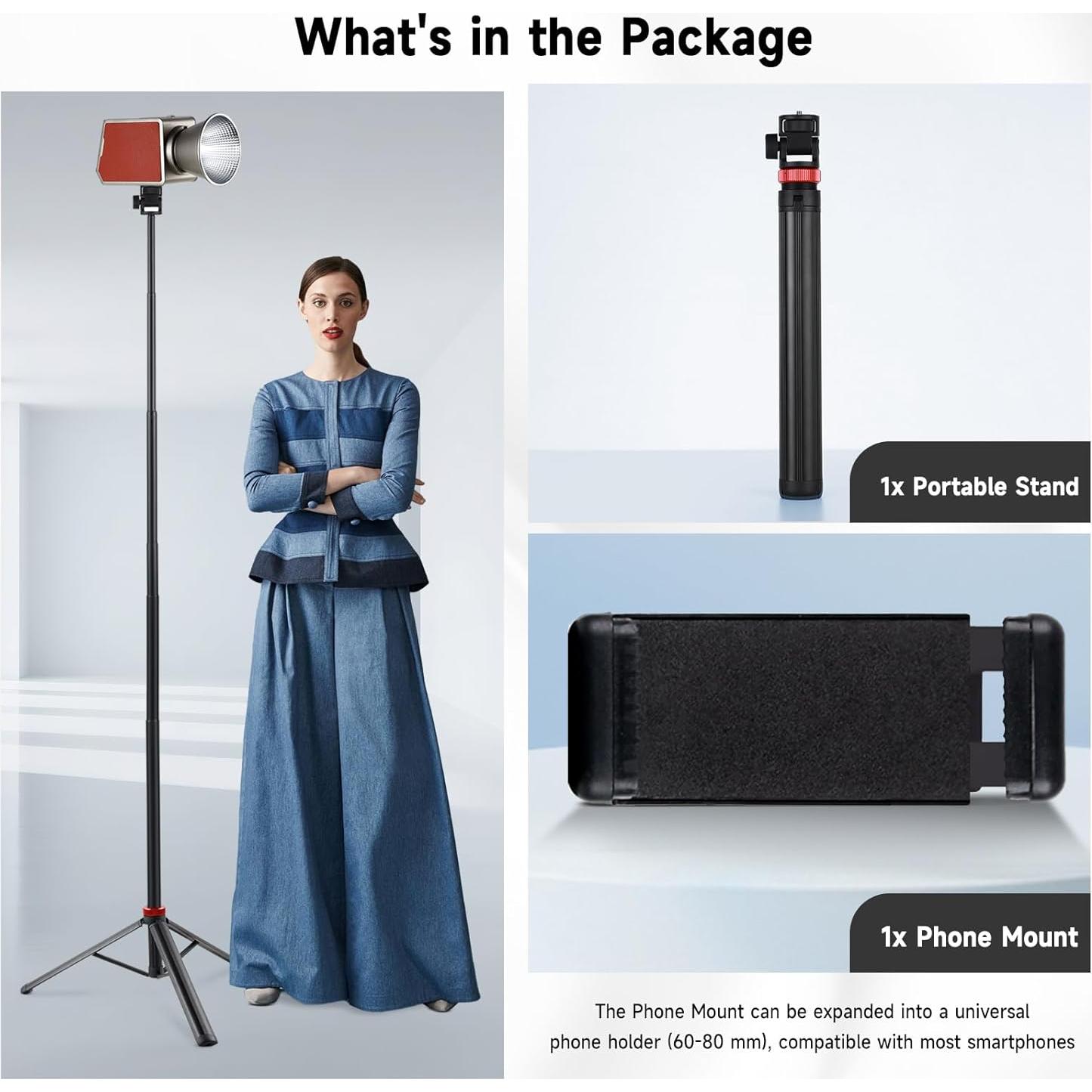 Trípode de Aluminio YSKE 205 cm Ajustable para Cámara y Luz