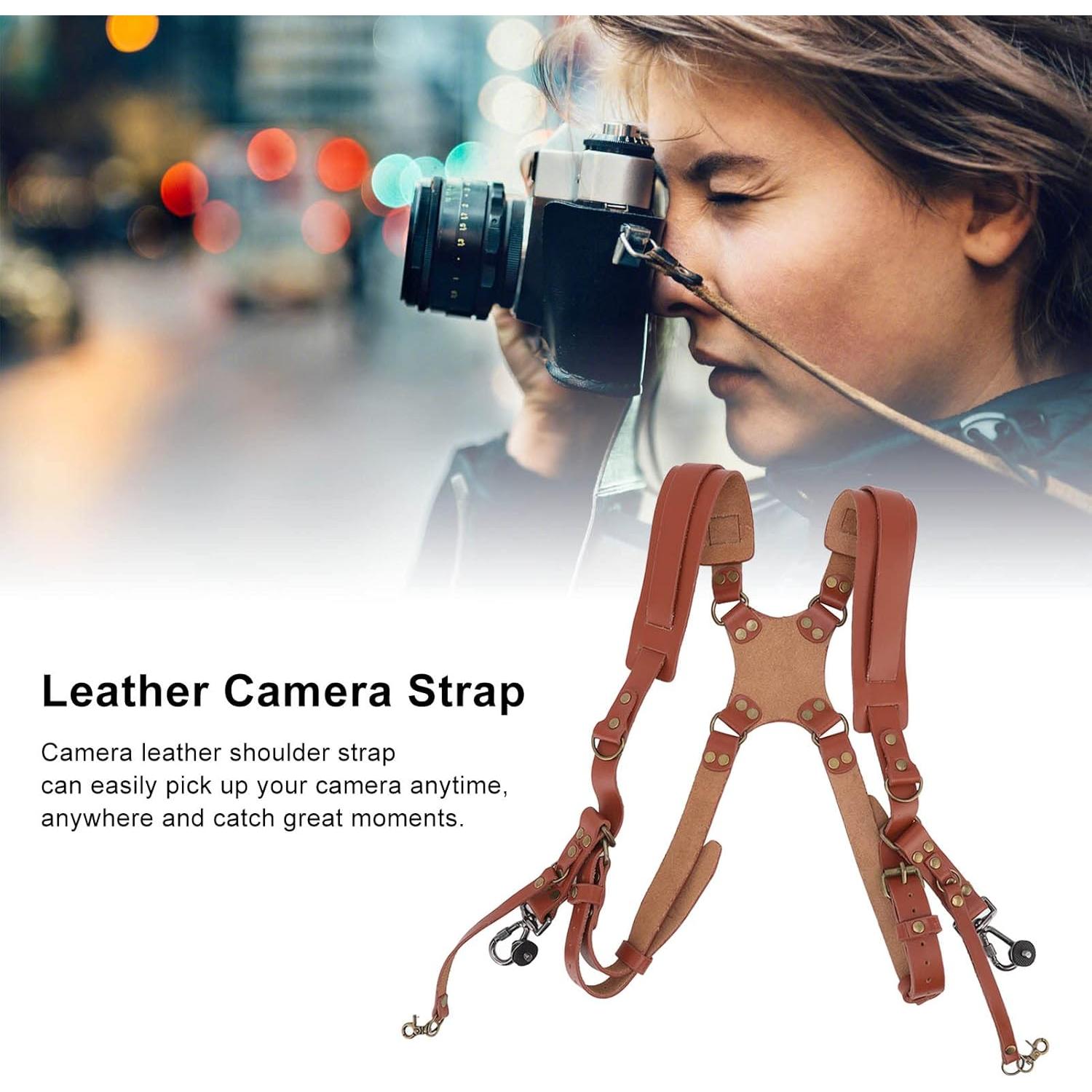 Arnés Doble Cámara Jerliflyer de Cuero Ajustable Marrón