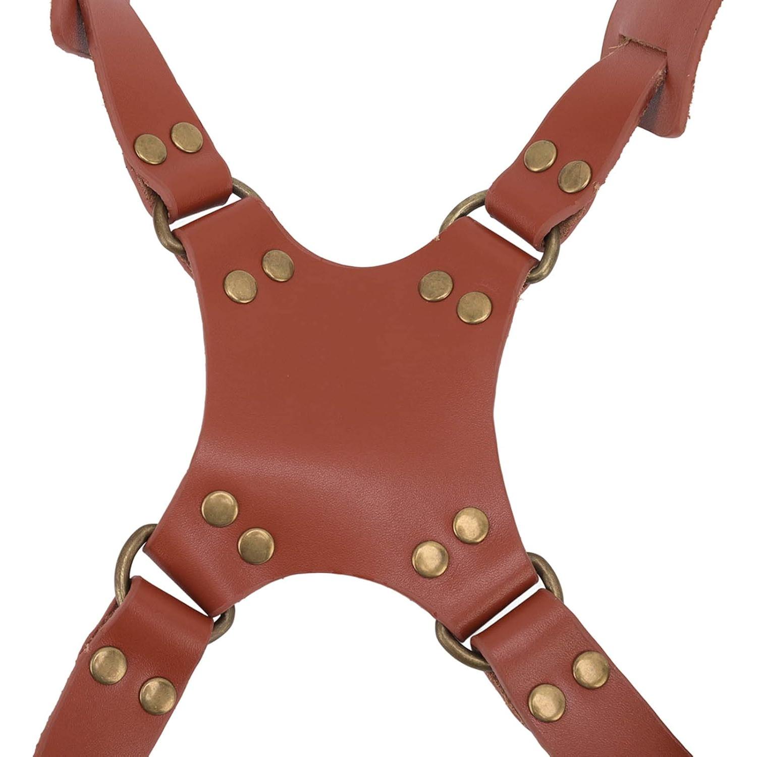 Arnés Doble Cámara Jerliflyer de Cuero Ajustable Marrón