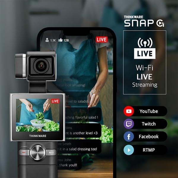 Cámara de Vlogging THINKWARE SNAP-G Plus 4K 60FPS Gimbal