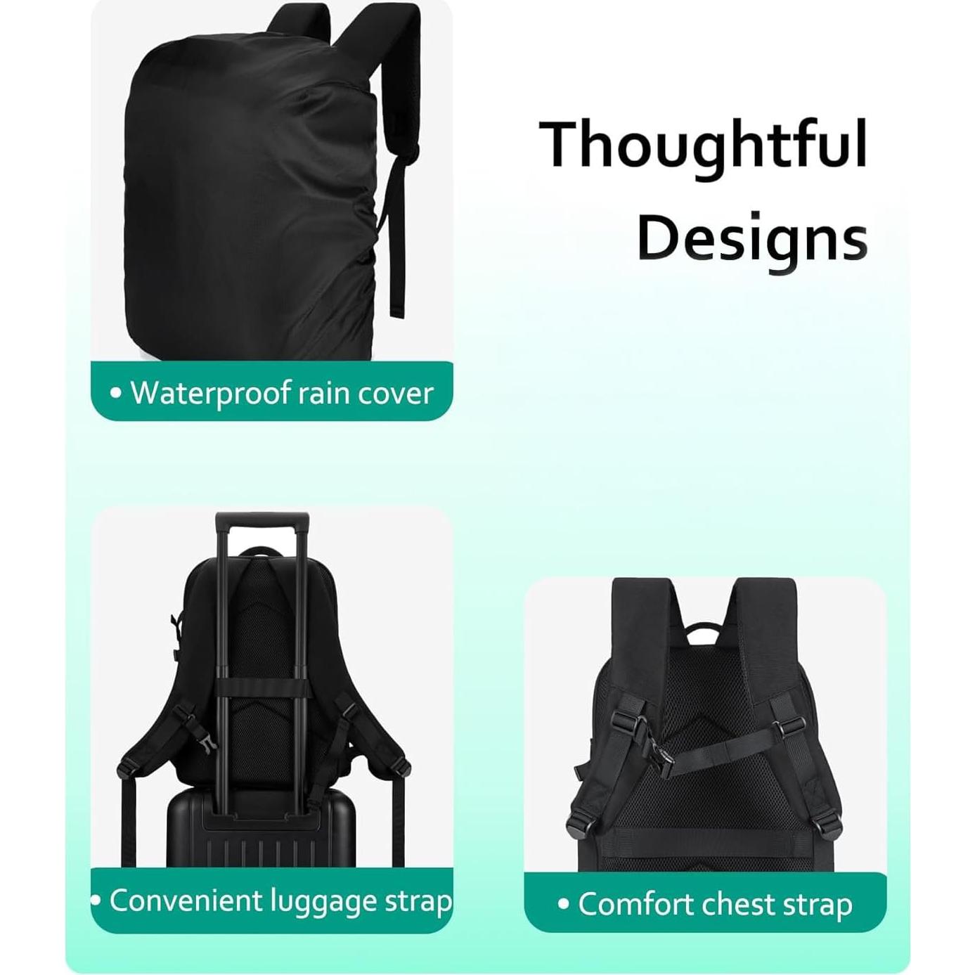 Mochila para Cámara BAGSMART Negra 30L para DSLR y Laptop 15.6"