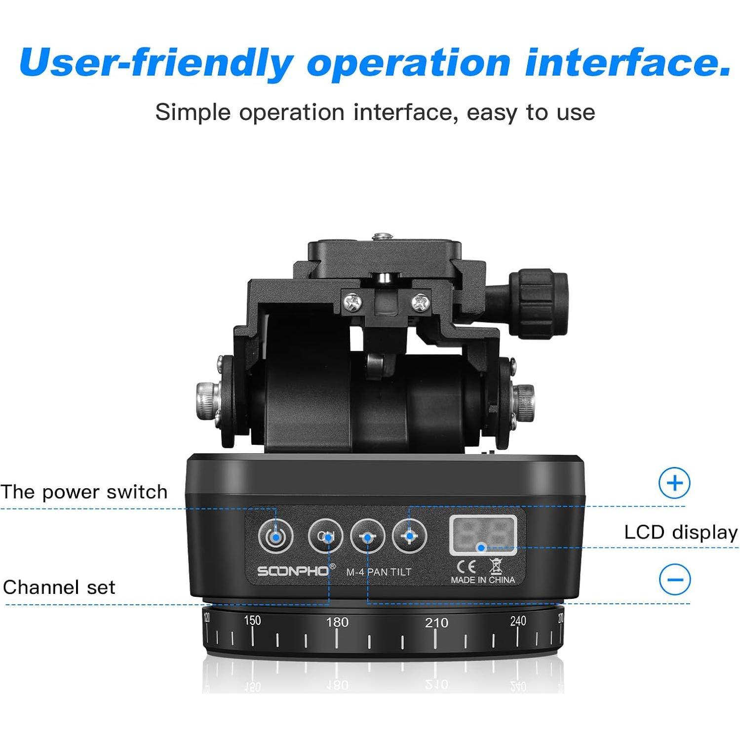 Cabezal de trípode motorizado Soonpho M4 con control remoto