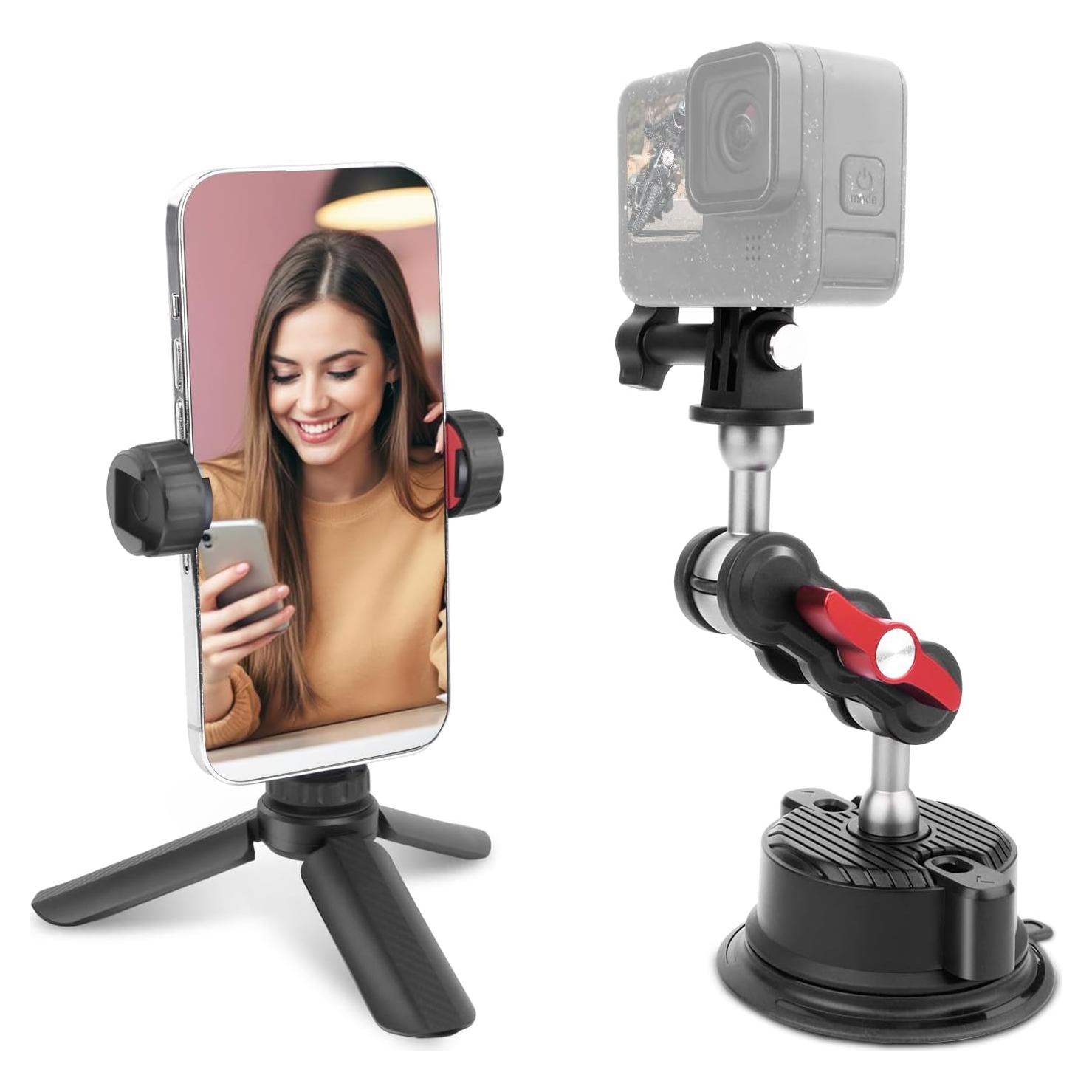 Kit de Montaje de Ventosa Mechrig con Mini Trípode y Soporte