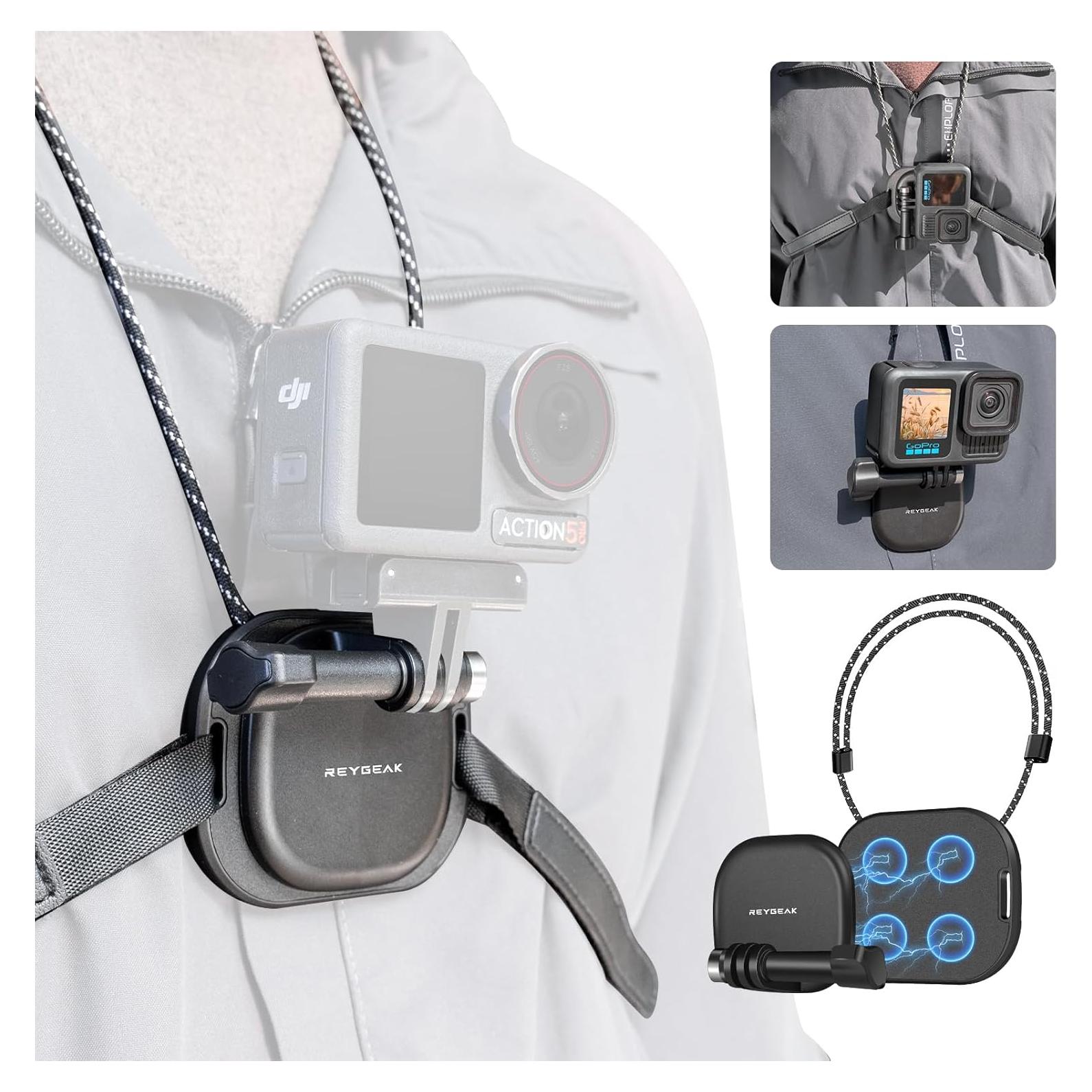 Soporte Magnético para Pecho REYGEAK para GoPro Hero 13/12/11/10/9