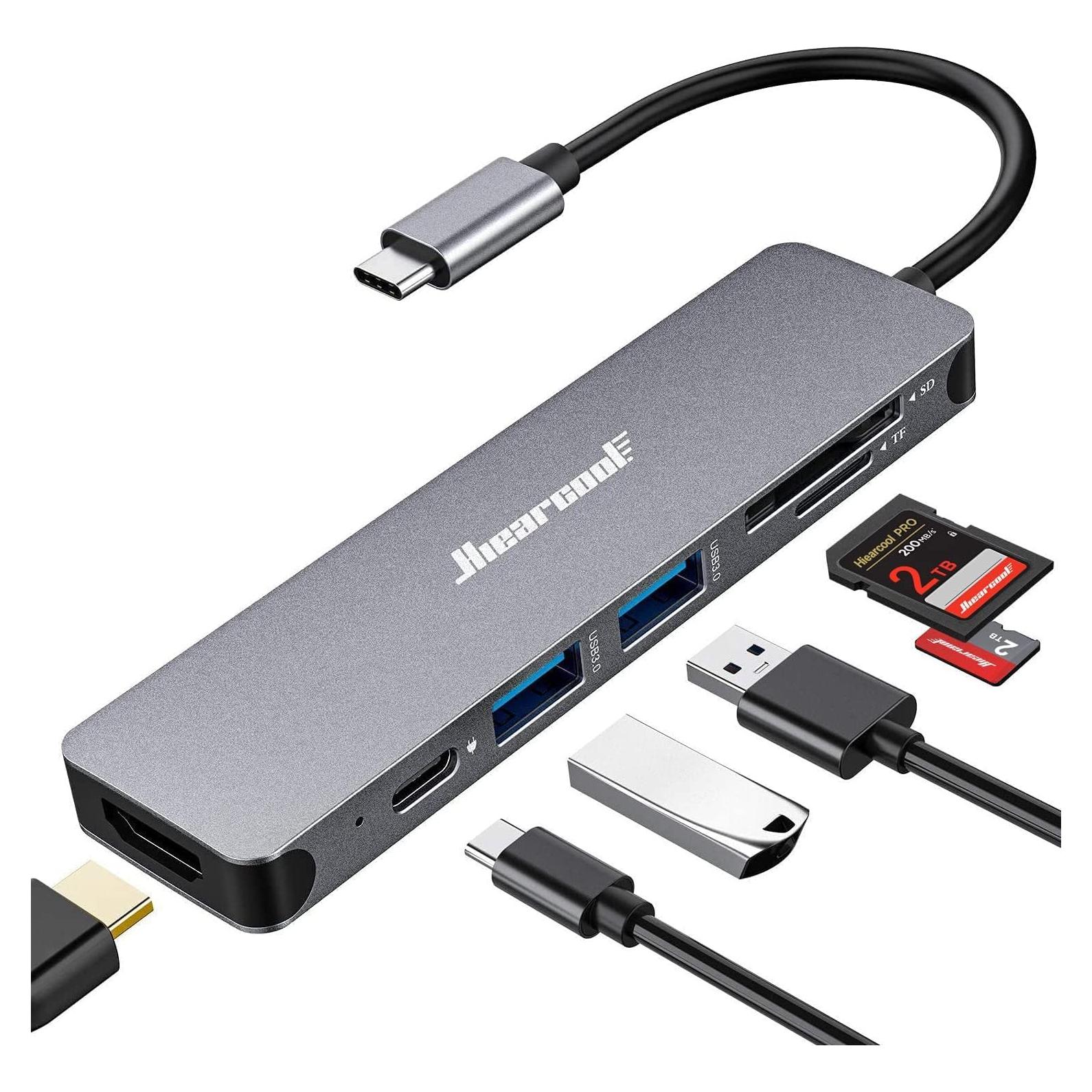 Hub USB C Hiearcool 7 en 1 HDMI 4K 100W para MacBook Pro