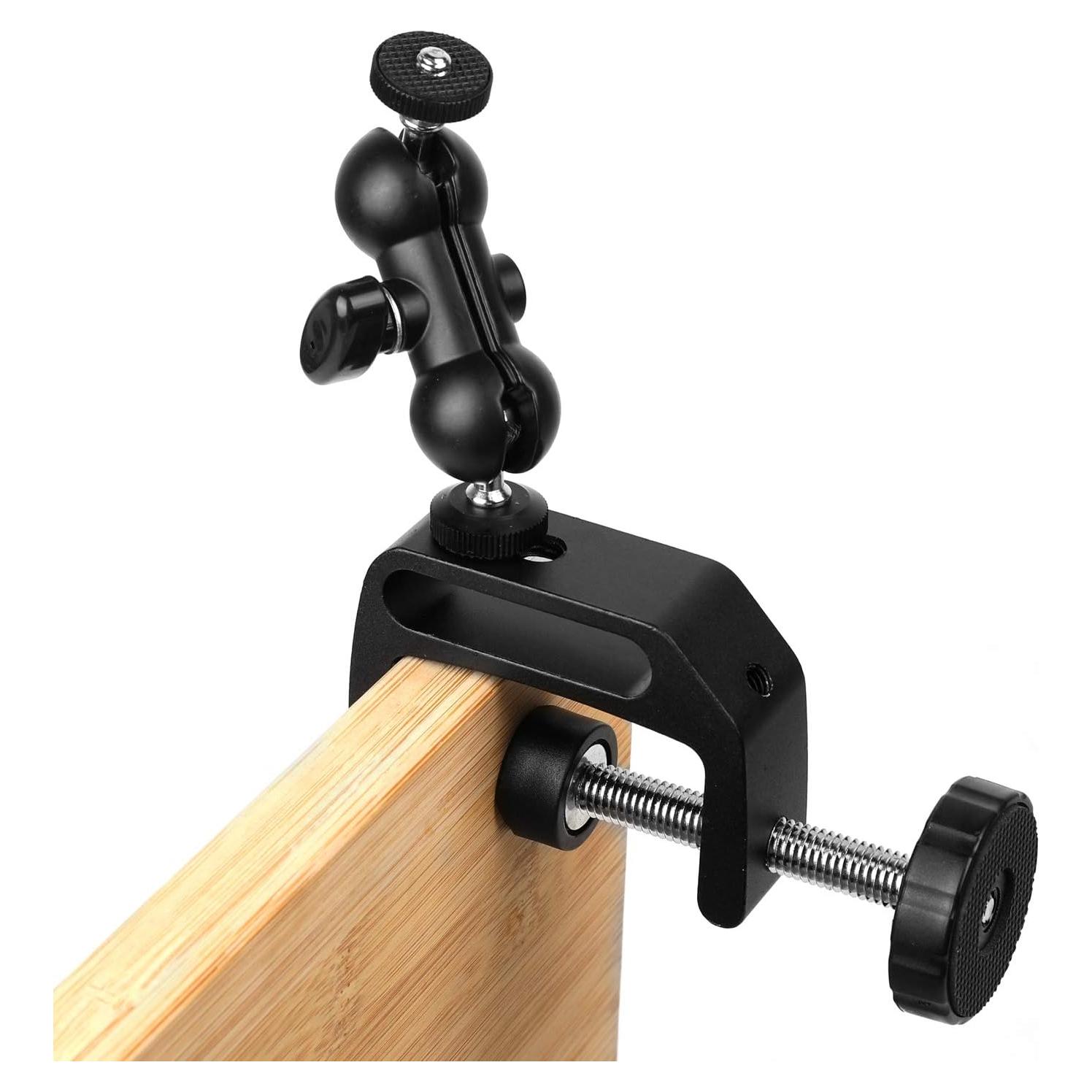 Soporte de cámara WANBY con abrazadera de doble bola 7.9x4.8cm