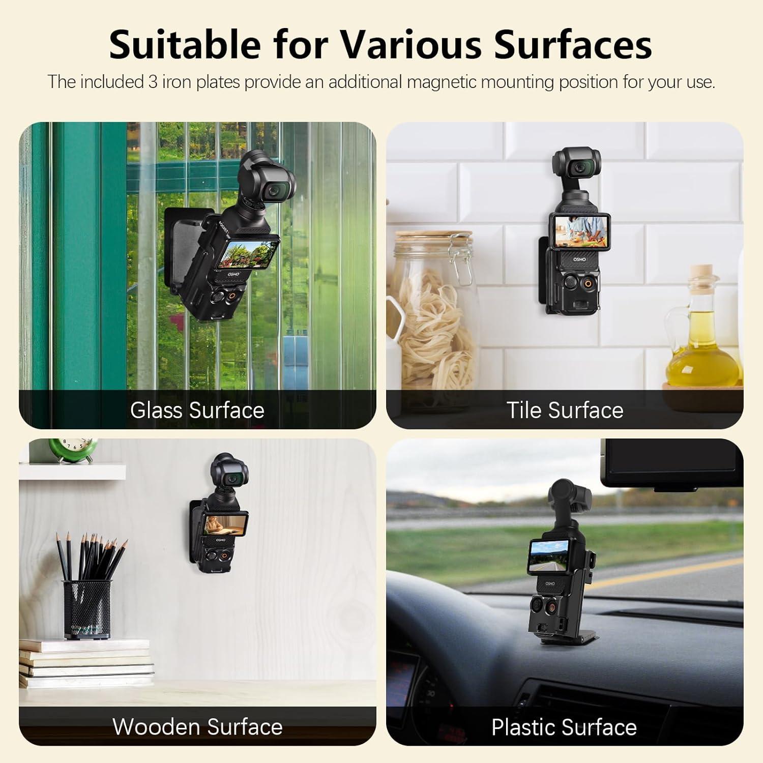 Soporte Magnético Amazear para DJI Osmo Pocket 3, Negro