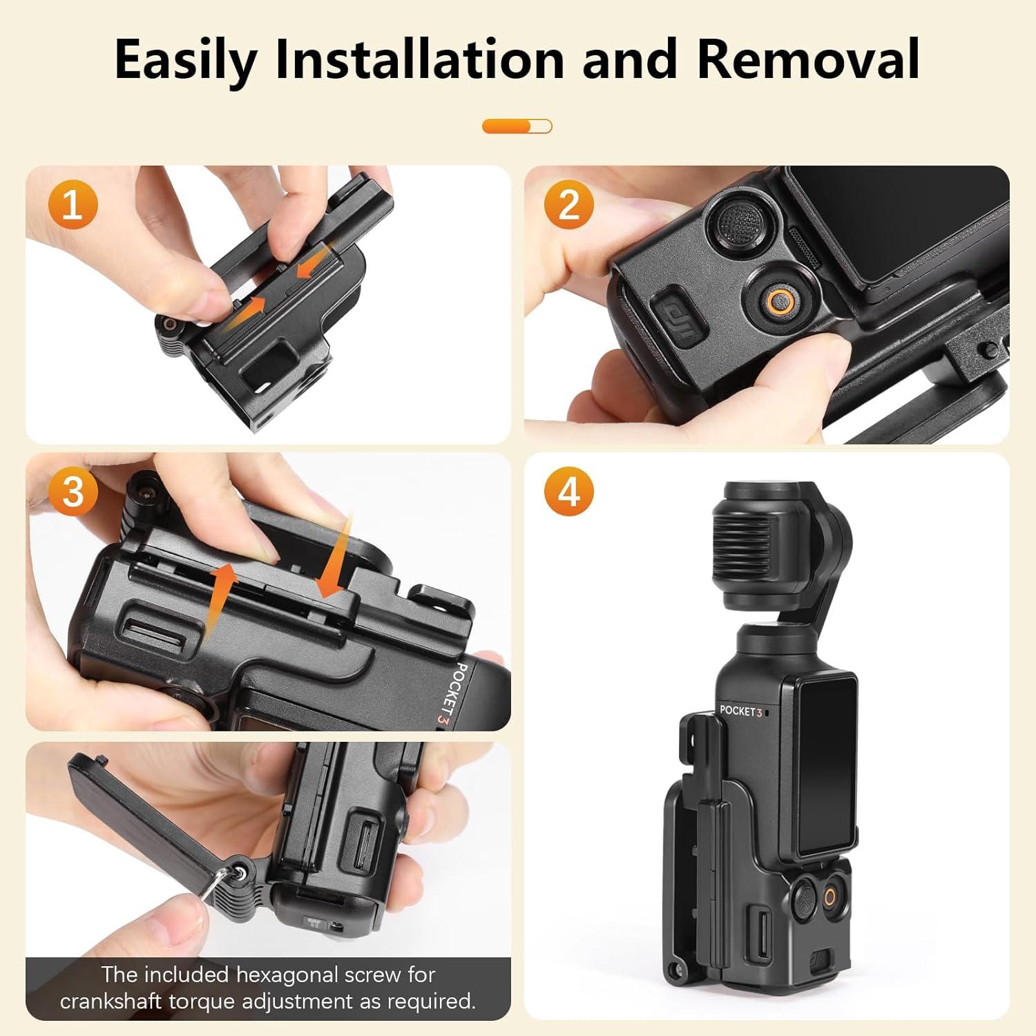 Soporte Magnético Amazear para DJI Osmo Pocket 3, Negro