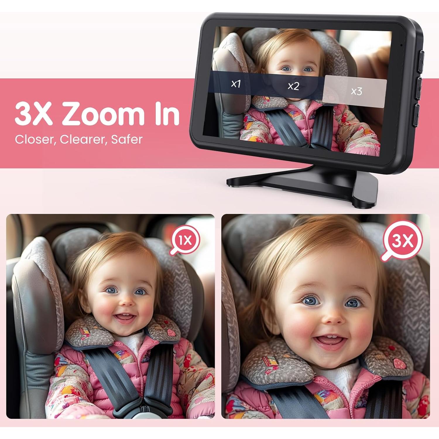 Cámara para Bebés en Auto BM2A 5.2" HD 1080P Visión Nocturna