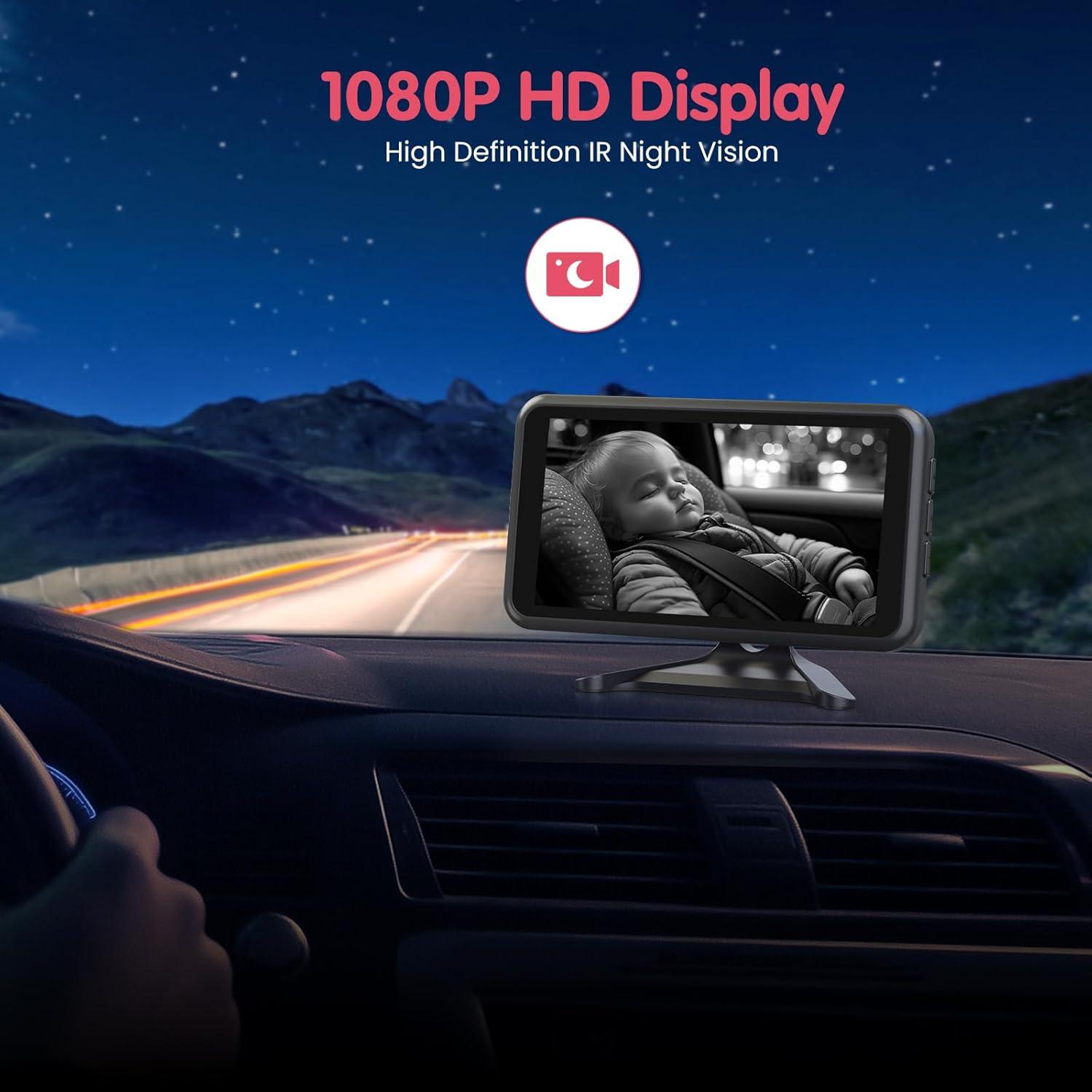 Cámara para Bebés en Auto BM2A 5.2" HD 1080P Visión Nocturna