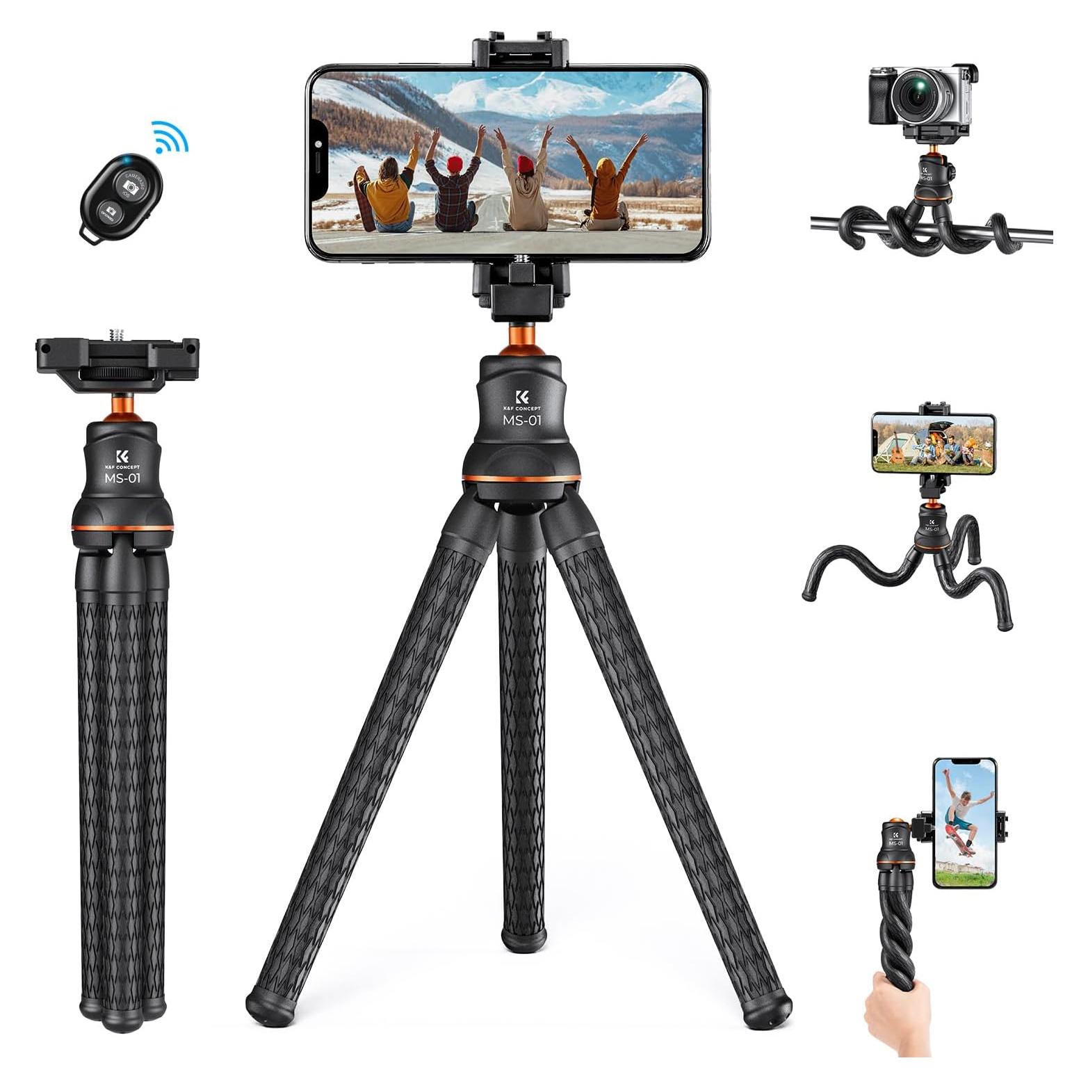 Trípode Flexible K&F Concept KF09.129 para Cámara y Smartphone