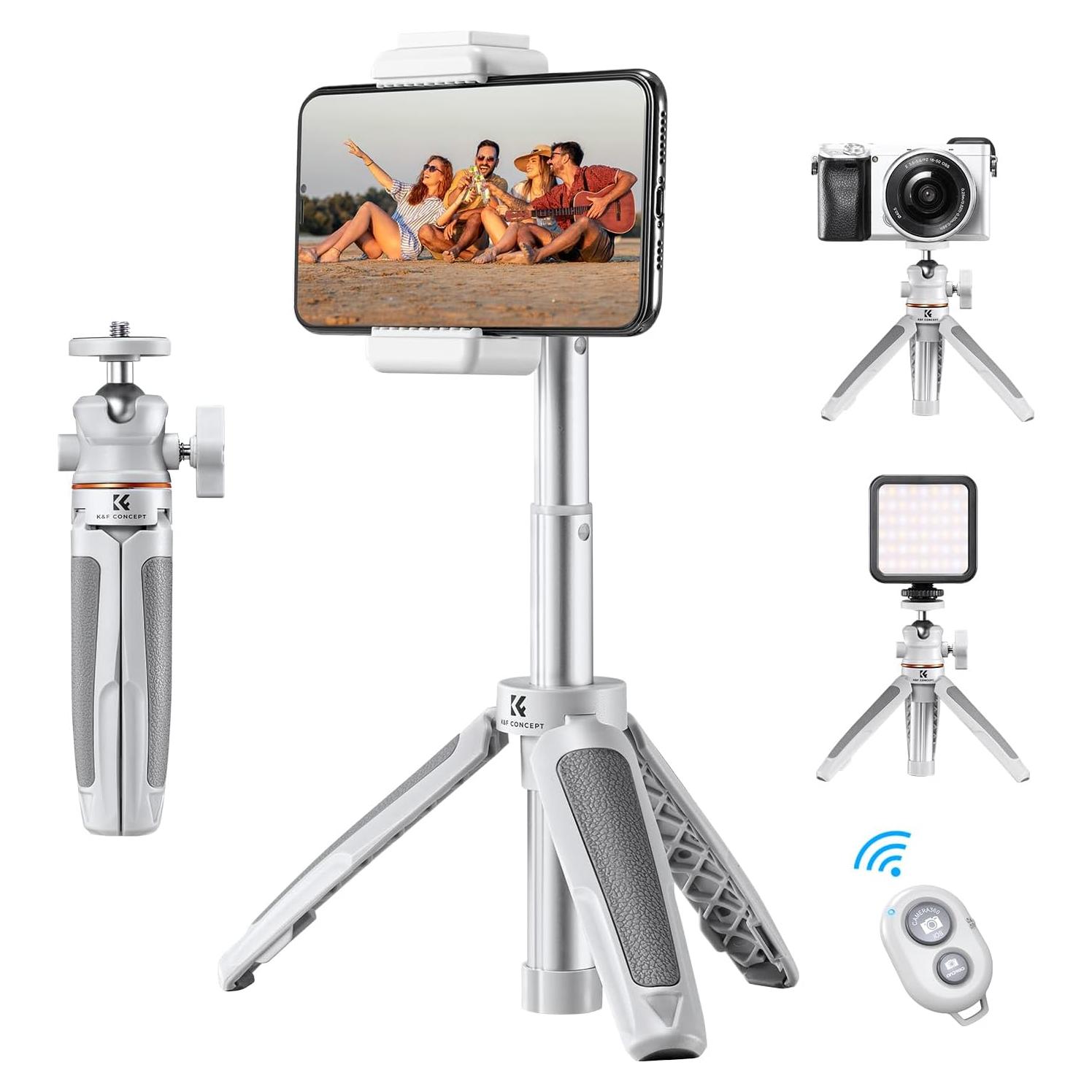 Trípode Mini K&F Concept KF09.128 para Smartphone Blanco