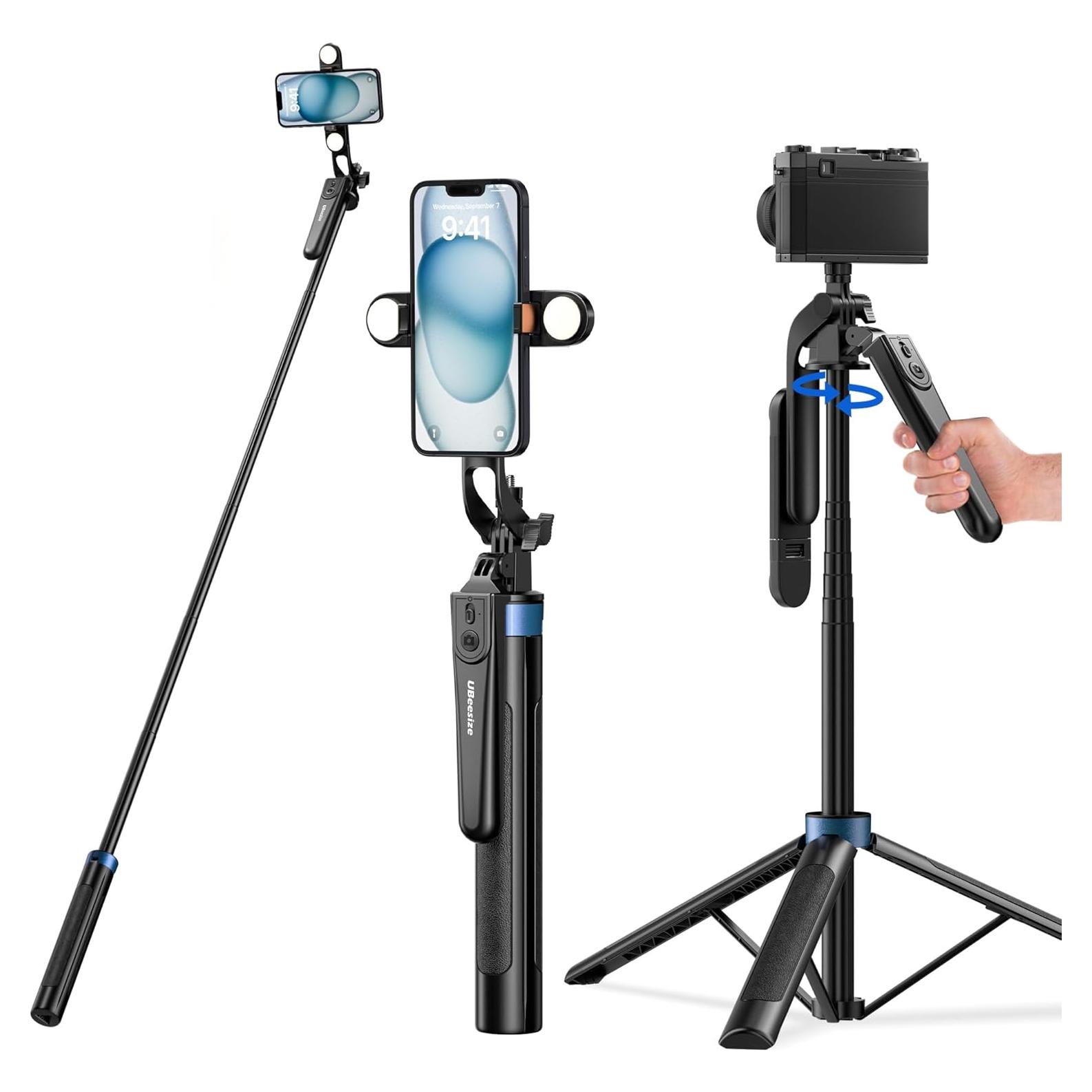 Trípode Extensible UBeesize 162.5 cm con Luz y Control Remoto