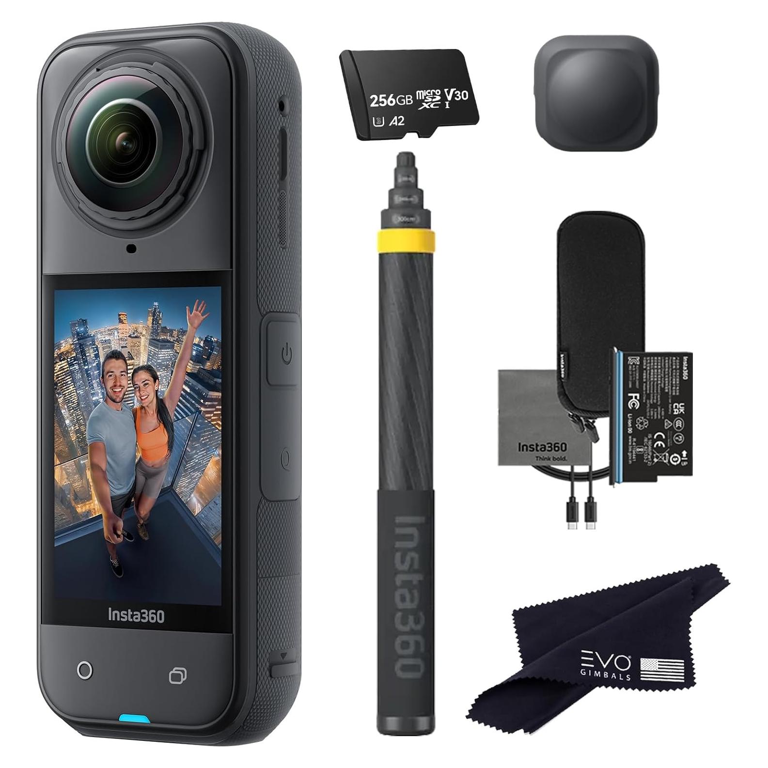 Cámara 360 Insta360 X5 8K con Selfie Stick 3m y Lente 256GB