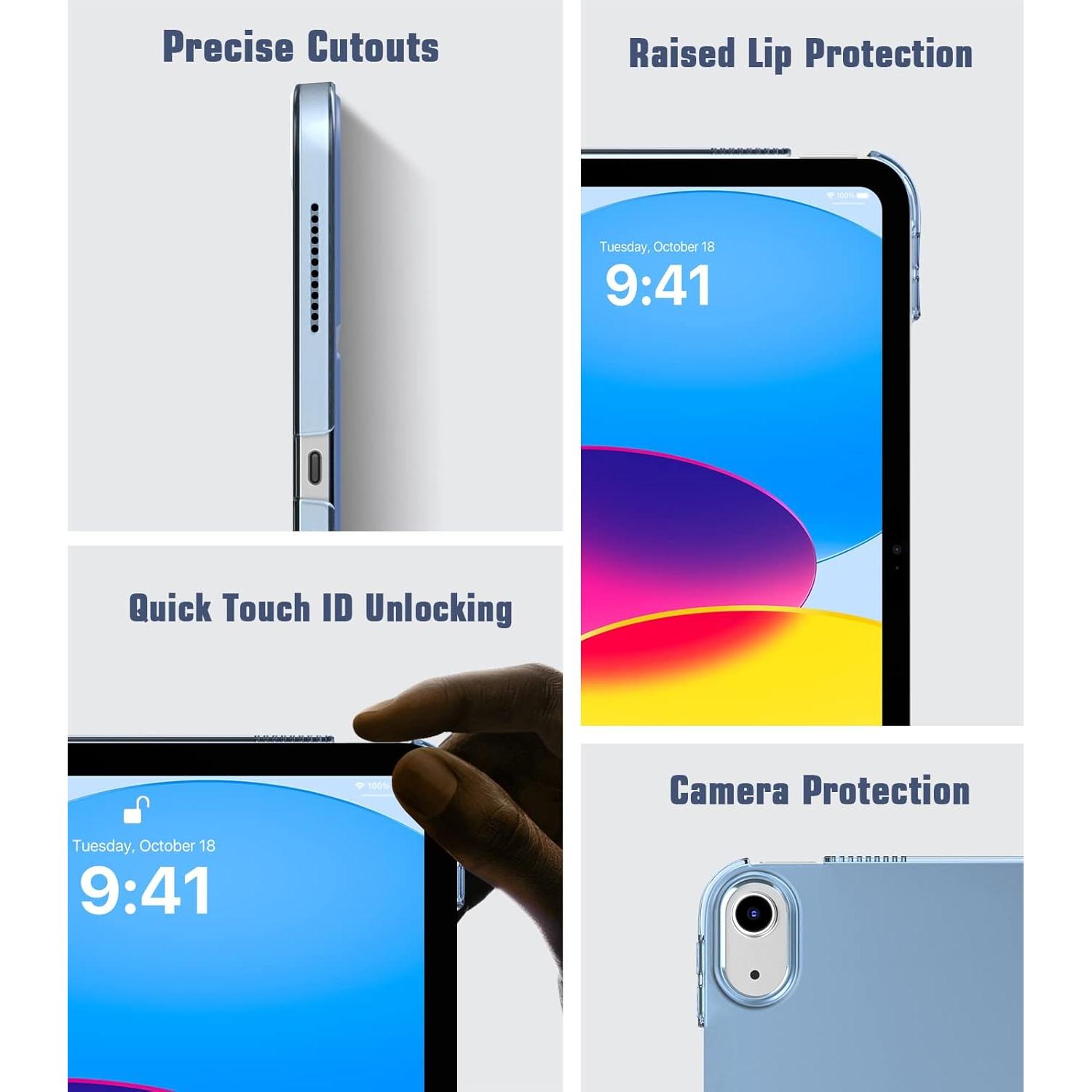 Funda TiMOVO para iPad A16 11" 2025 y 10.9" 2022 Azul